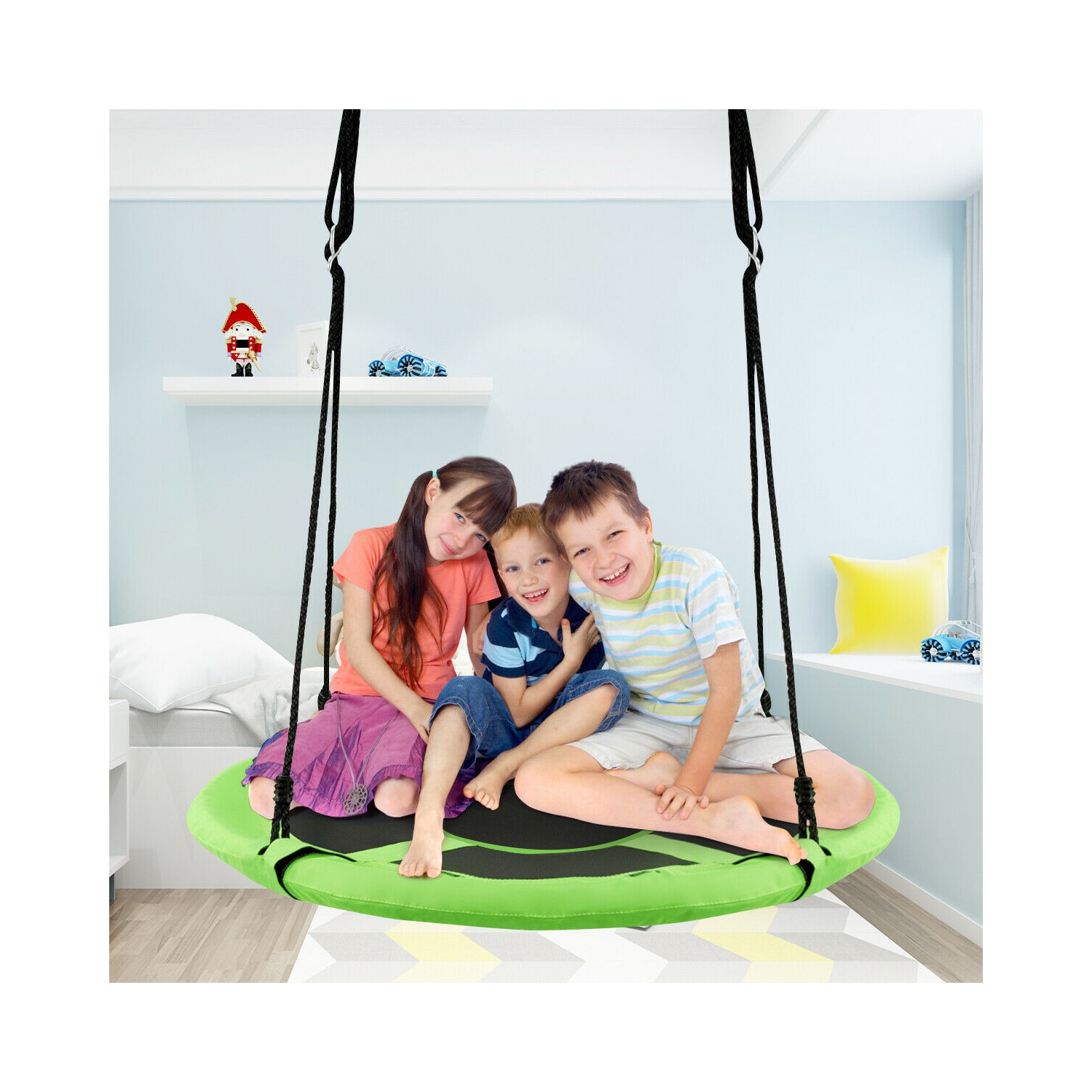 Gymax 40'' Kids Hanging Chair Swing Tent Set Hammock Nest Pod Seat