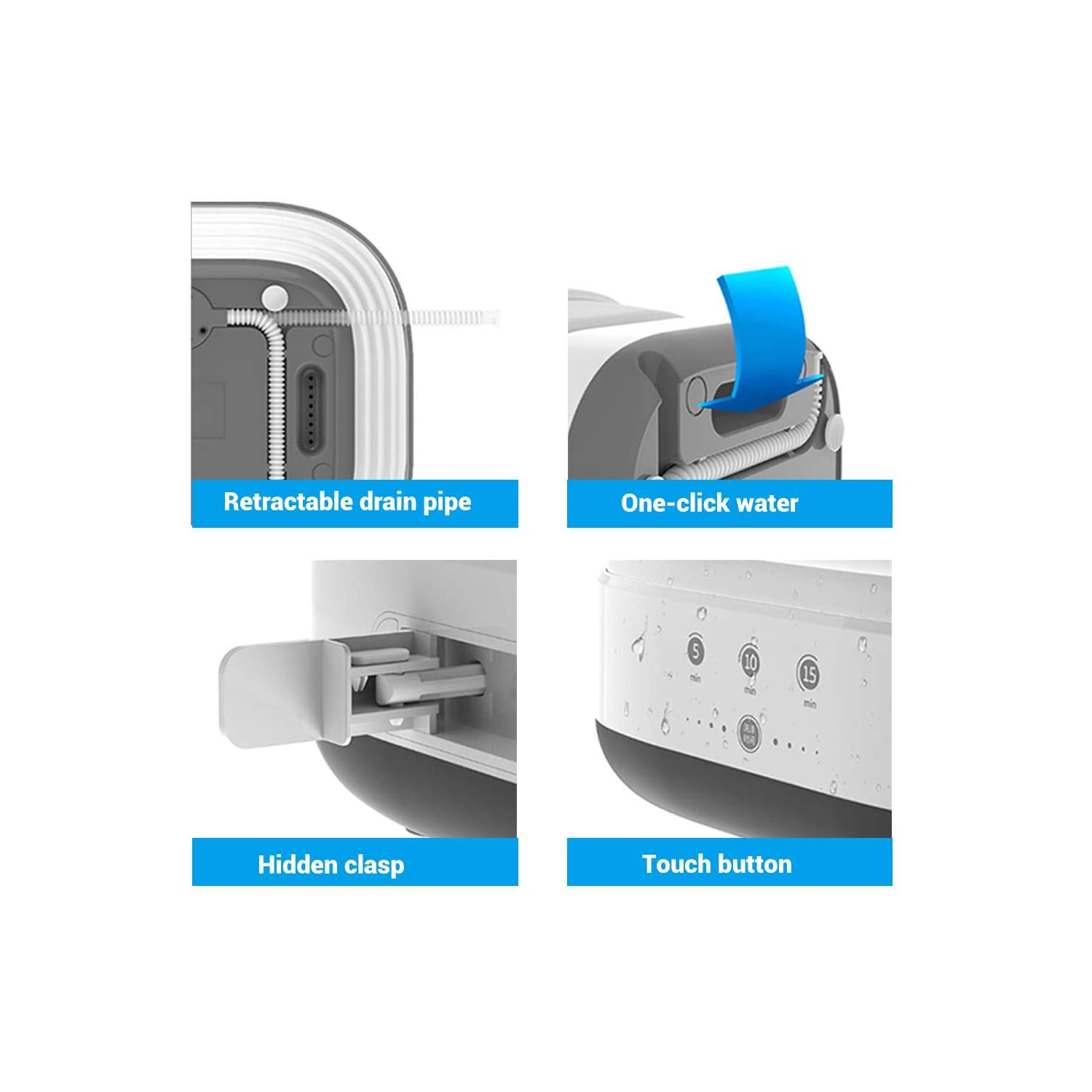 new Upgraded Portable Foldable Washing Machine, upgraded power, UV light, Washer and Drain Basket, good for Home Travel Baby Cloth Adult Underwear