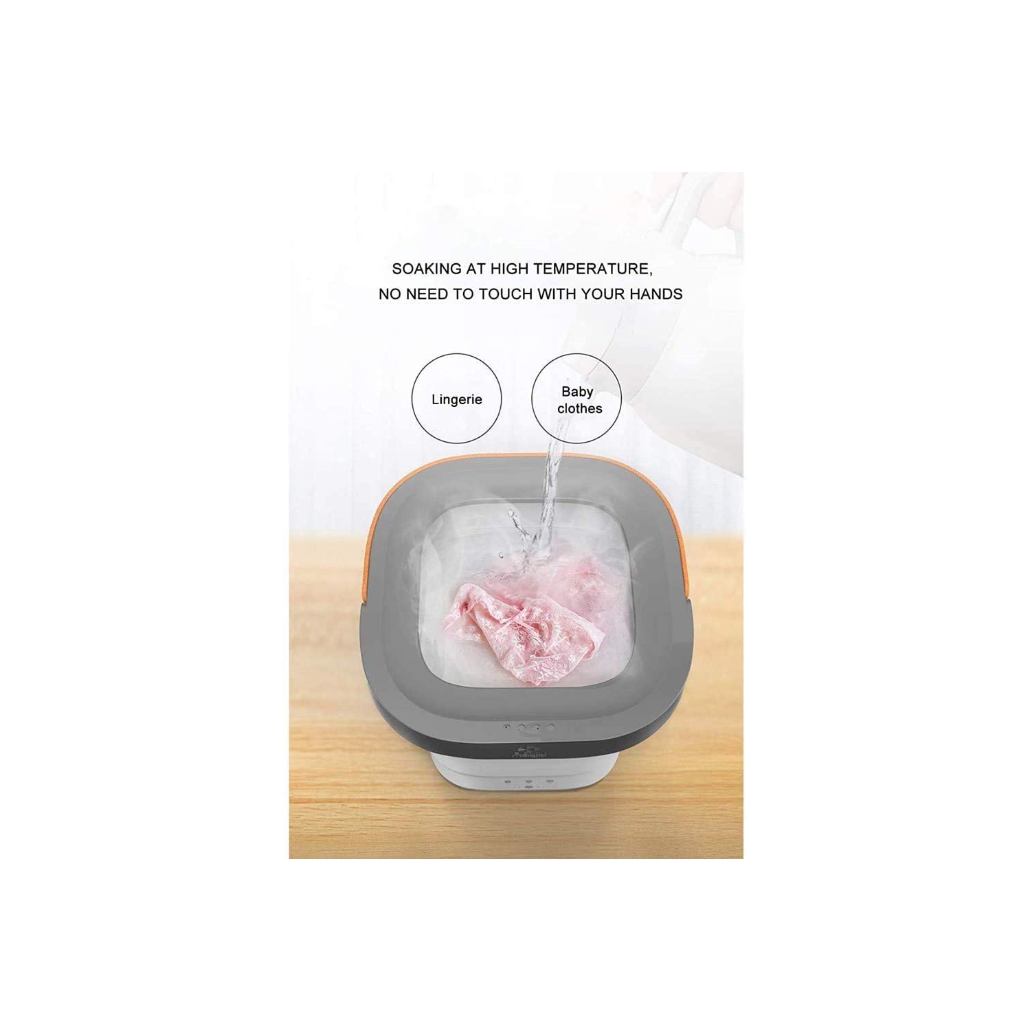 new Upgraded Portable Foldable Washing Machine, upgraded power, UV light, Washer and Drain Basket, good for Home Travel Baby Cloth Adult Underwear