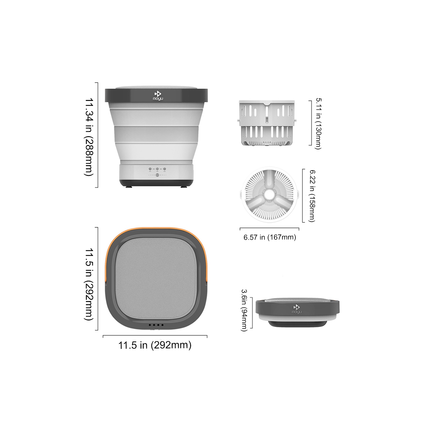 new Upgraded Portable Foldable Washing Machine, upgraded power, UV light, Washer and Drain Basket, good for Home Travel Baby Cloth Adult Underwear