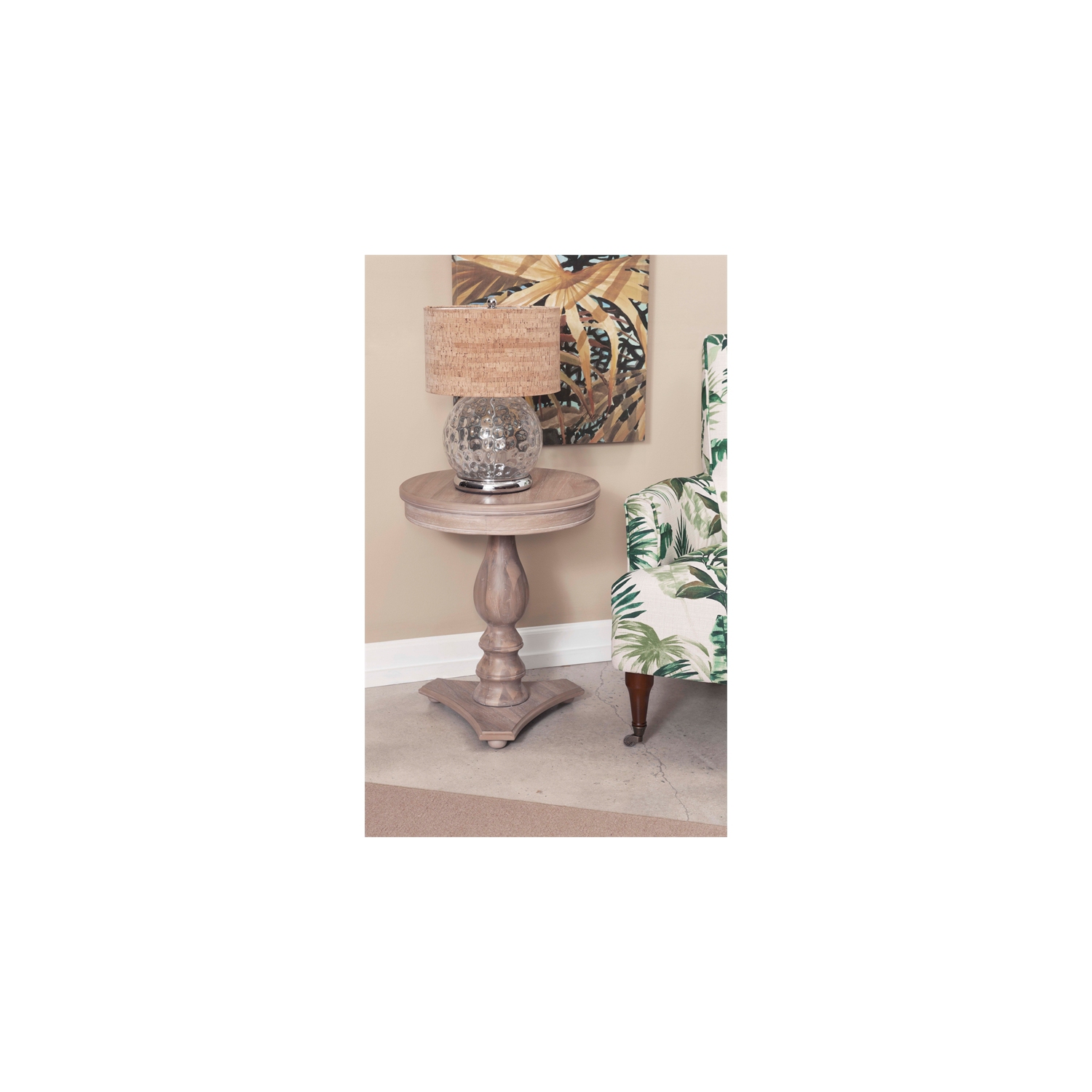 Linon Bree Wood Accent Side Table in Natural Brown