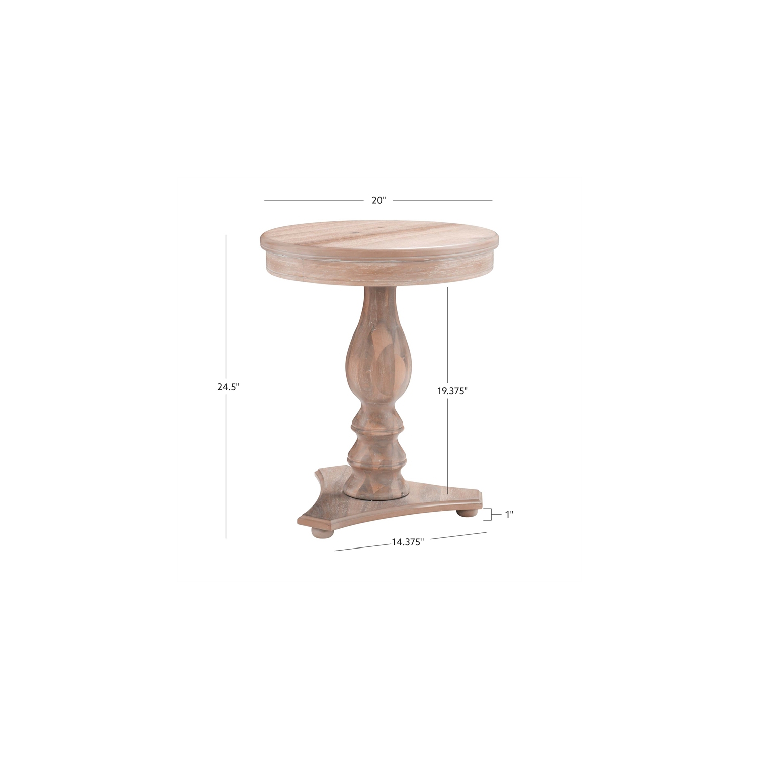 Linon Bree Wood Accent Side Table in Natural Brown