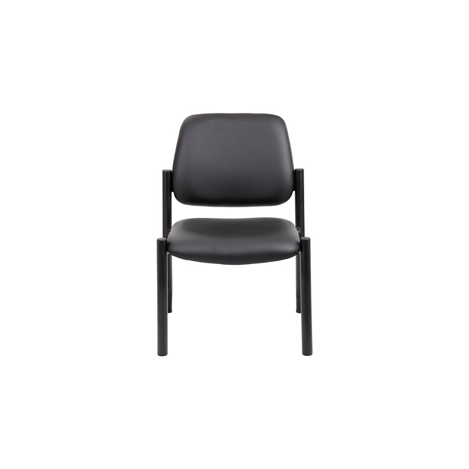 Boss Office Big and Tall Faux Leather Guest Chair in Black