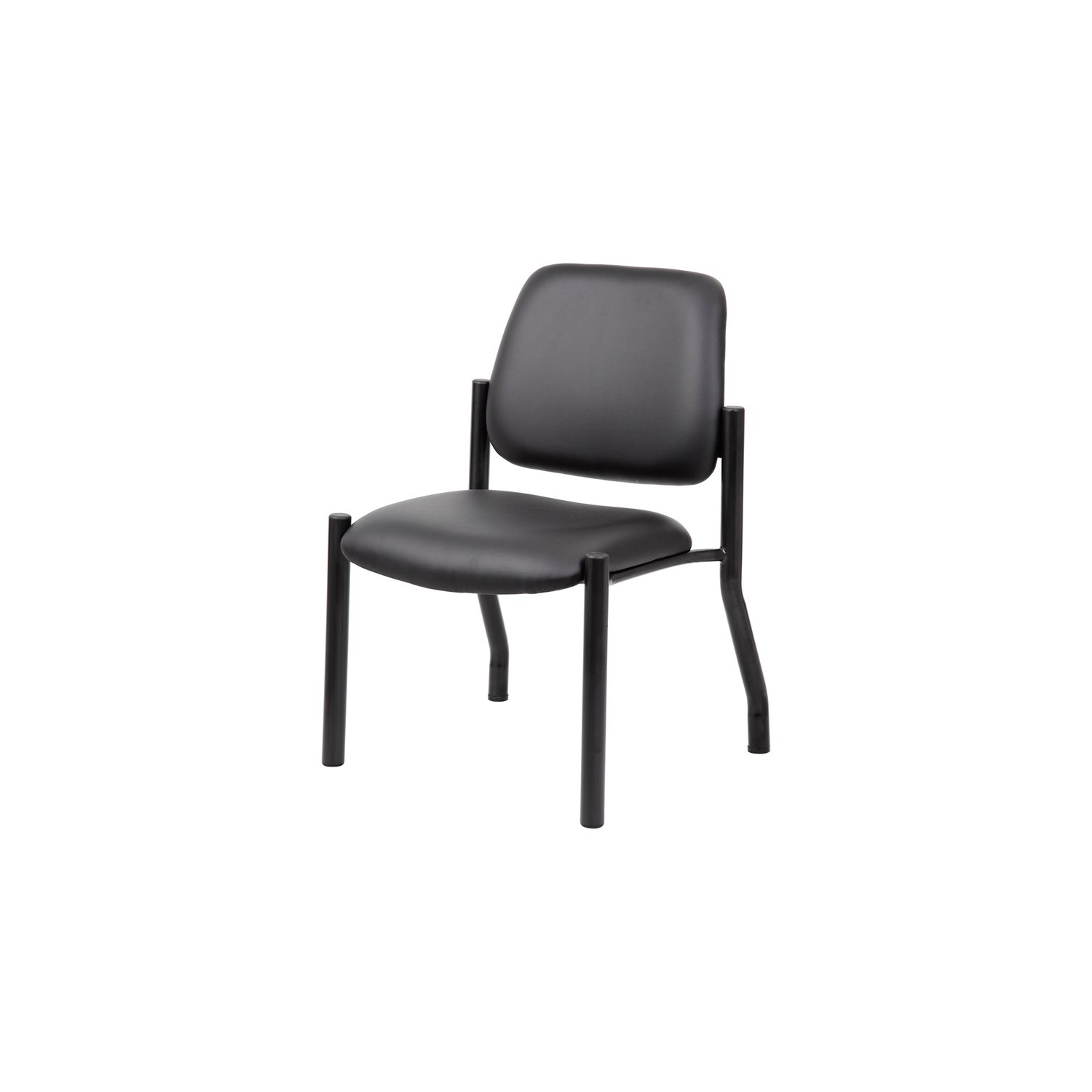 Boss Office Big and Tall Faux Leather Guest Chair in Black
