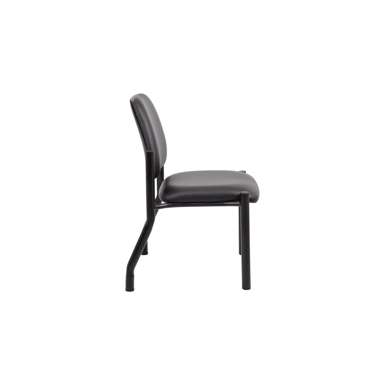 Boss Office Big and Tall Faux Leather Guest Chair in Black