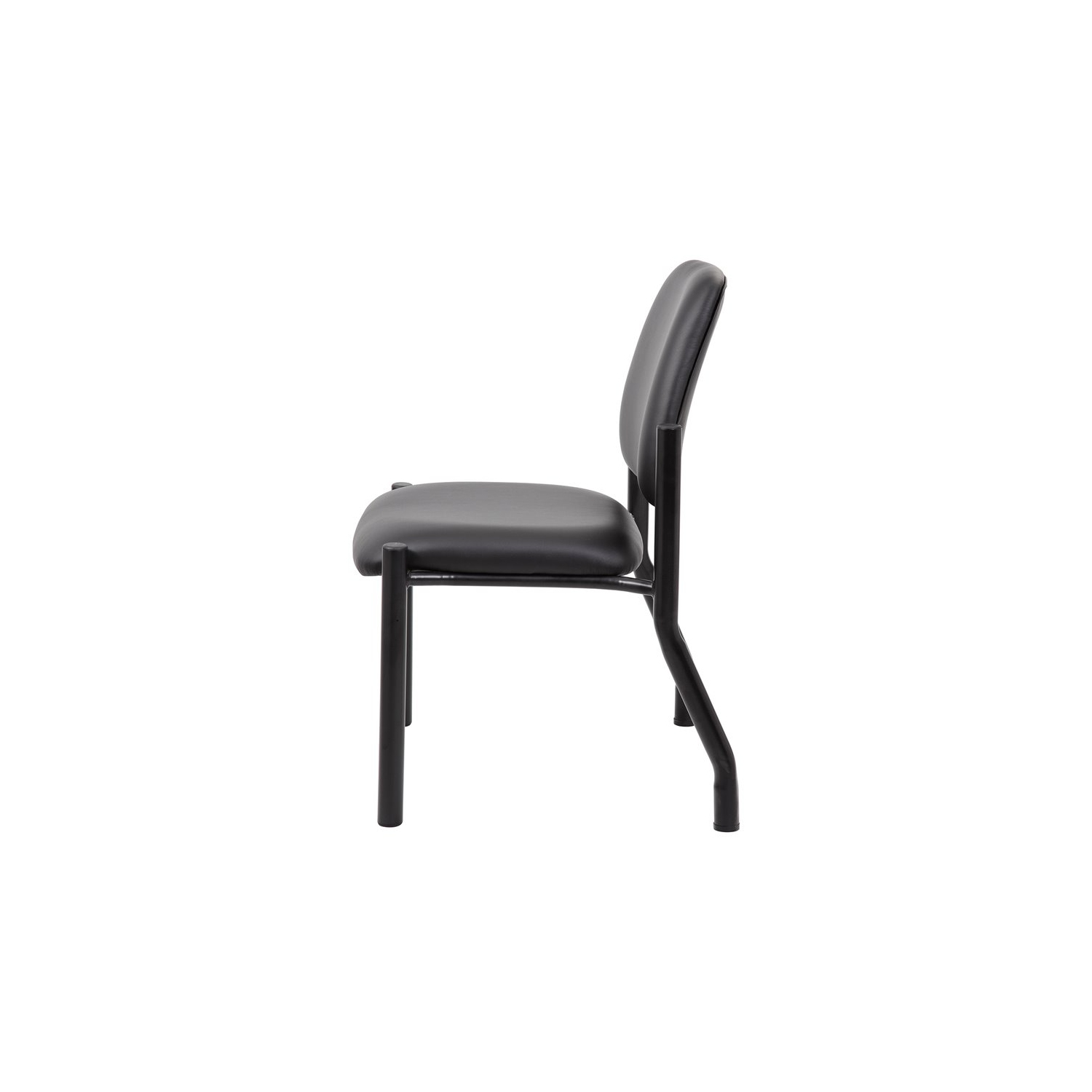 Boss Office Big and Tall Faux Leather Guest Chair in Black