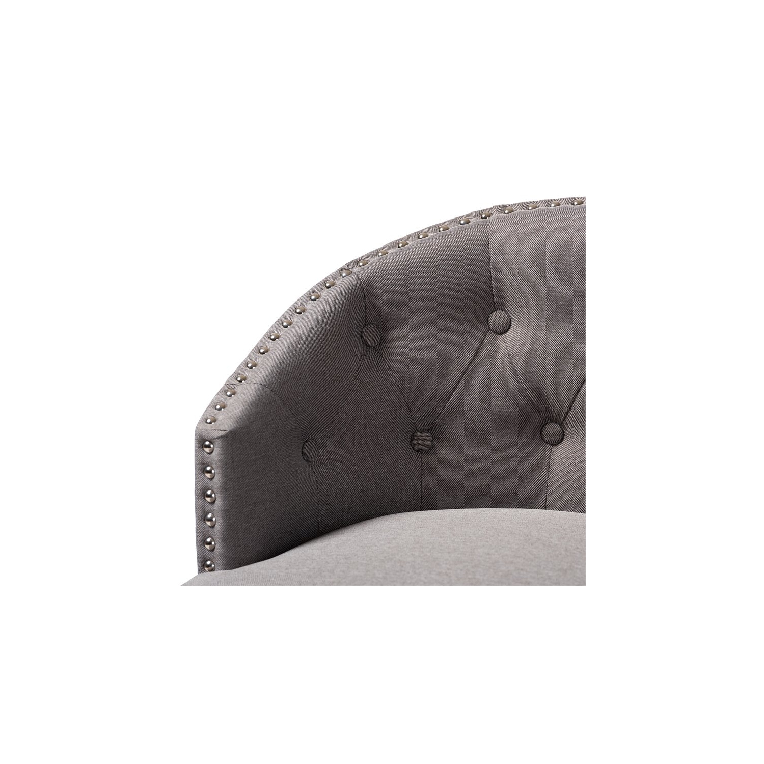 Baxton Studio Theron 30"H Upholstered Wood Swivel Bar Stool in Gray Set of 2