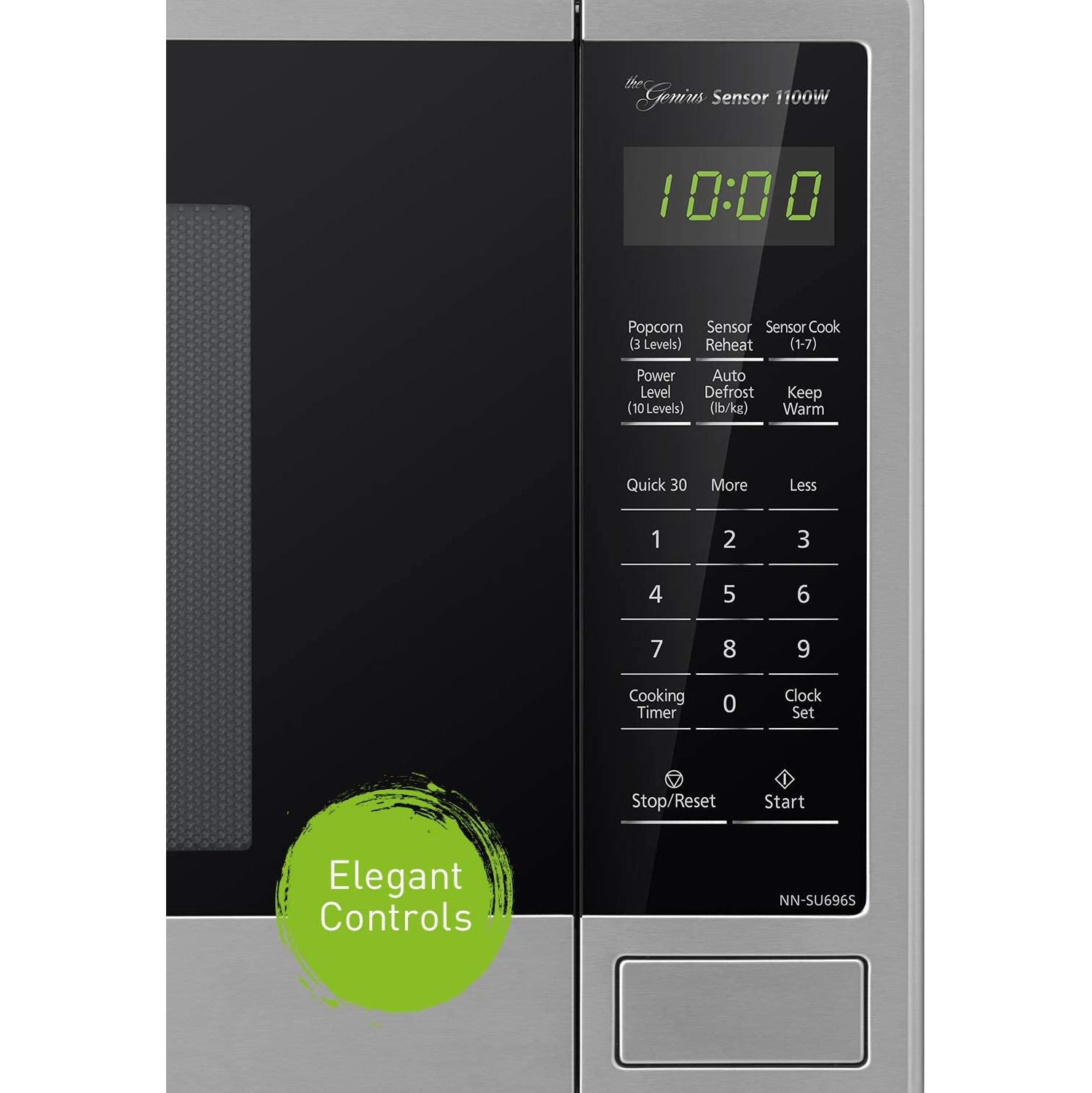 Panasonic 1.3-Cubic-Feet Countertop Microwave Oven with Genius Cooking Sensor and Popcorn Button in Stainless steel