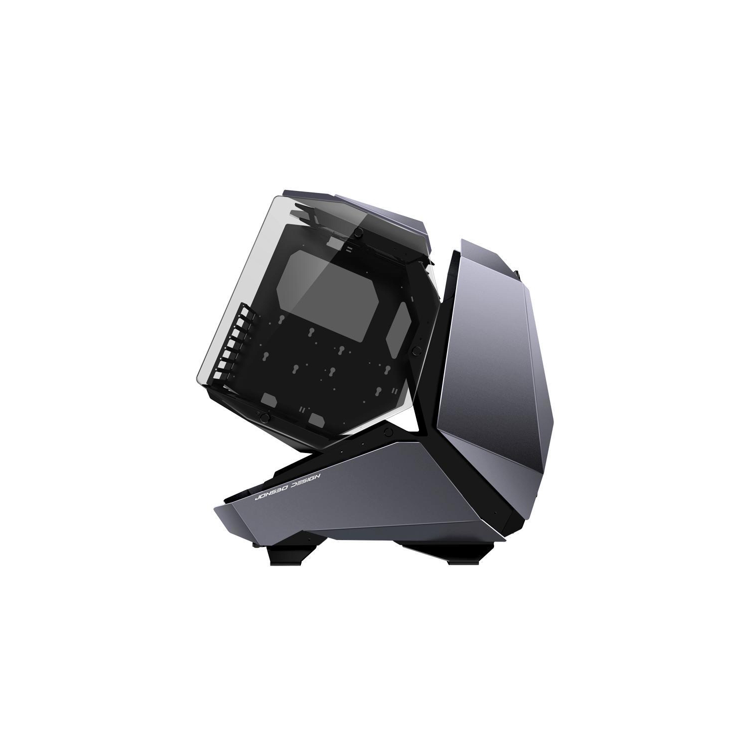 JONSBO MechWarrior MOD-5 Gaming Computer Case Support ATX Motherboard 360mm Liquid Cooler Front Panel with 5V ARGB Lighting USB 3.0 *2 Gray