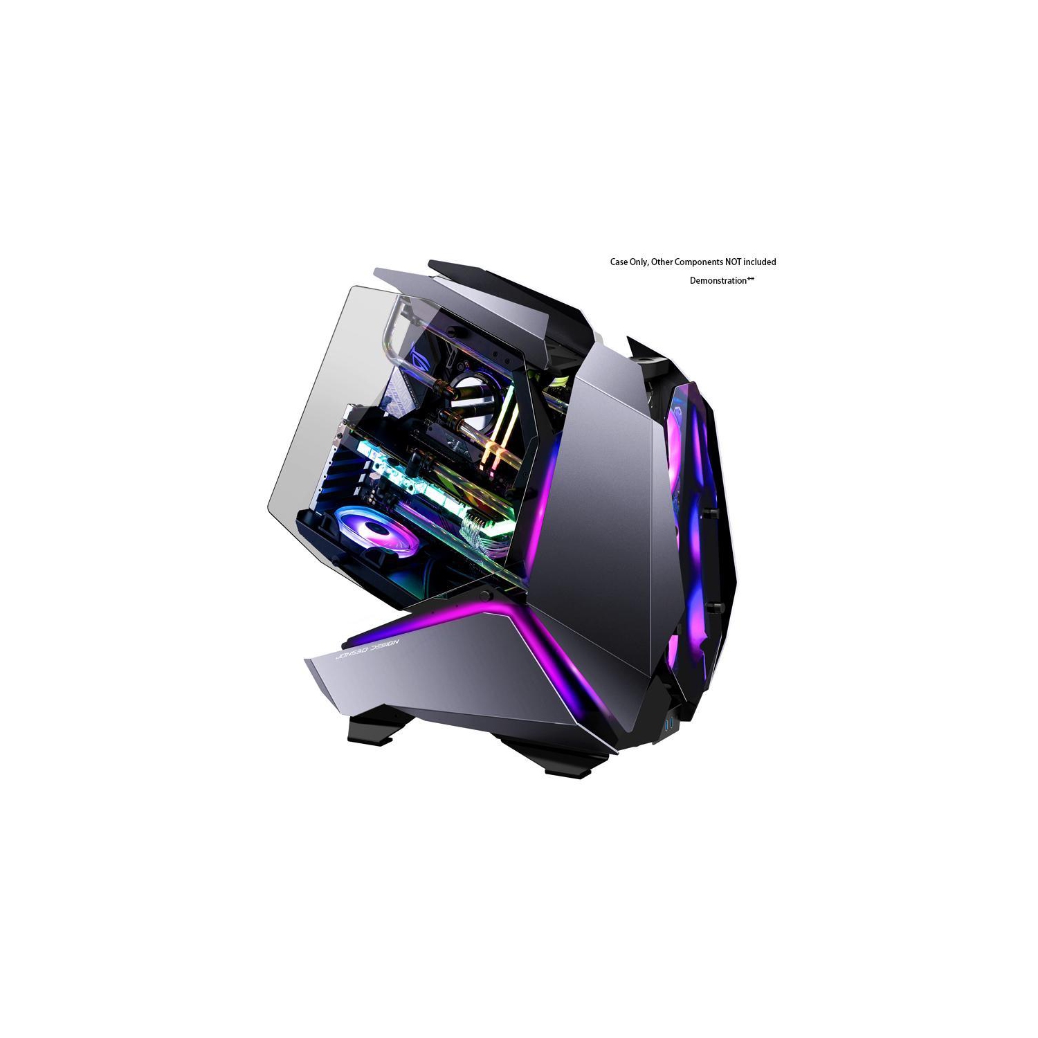 JONSBO MechWarrior MOD-5 Gaming Computer Case Support ATX Motherboard 360mm Liquid Cooler Front Panel with 5V ARGB Lighting USB 3.0 *2 Gray
