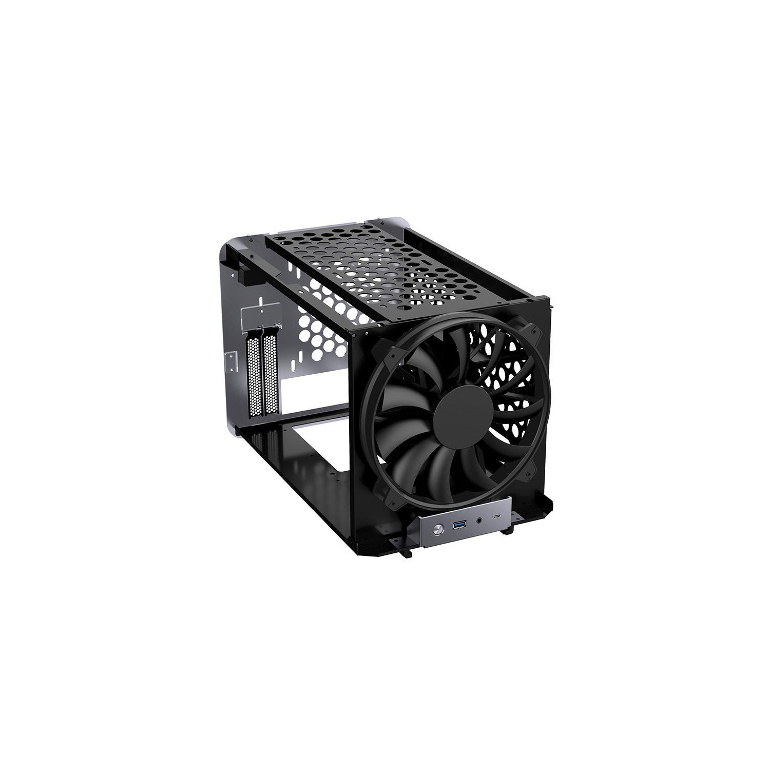 H.E. V8 Mini Gaming Computer Case Desktop PC Case Support 240mm Liquid cooler Support ITX/DTX Motherboard USB 3.0 *1 -Gray