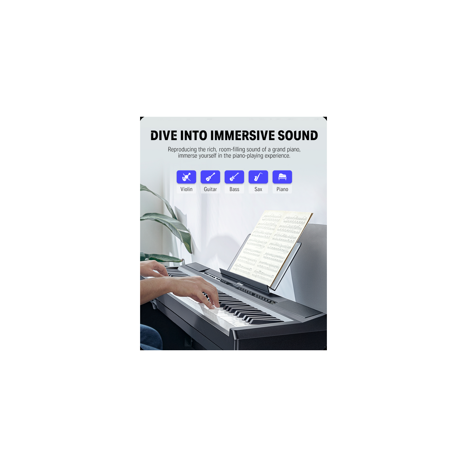 Donner DEP-20 Portable 88 Key Weighted Digital Piano with Sustain Pedal for Beginner