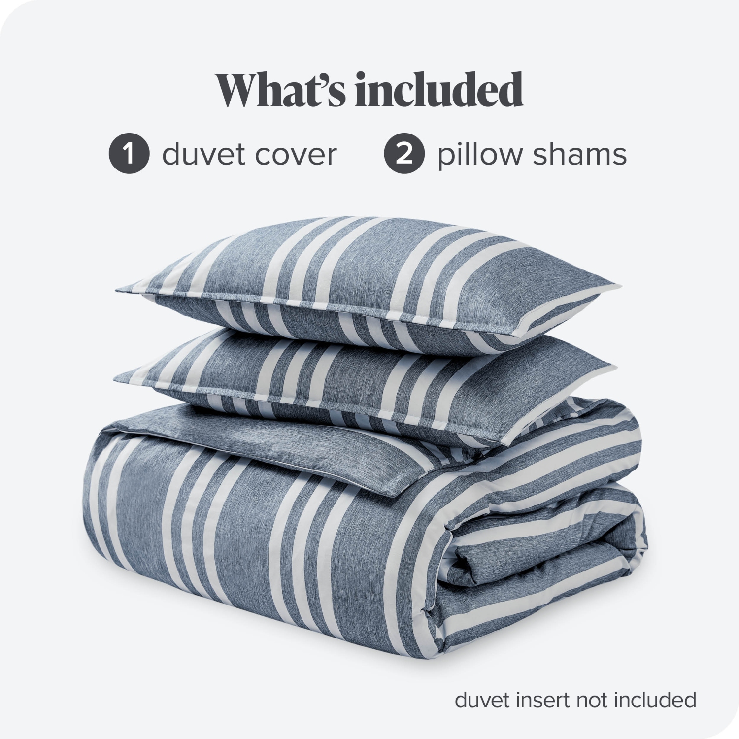 Bare Home Duvet Cover and Sham Set - Premium 1800 Ultra-Soft Brushed Microfiber - Hypoallergenic, Easy Care, Wrinkle Resistant - Stripe - Heather