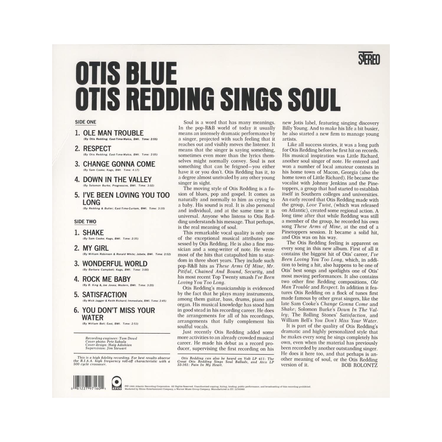 Otis BlueOtis Redding (artiste), William Robinson