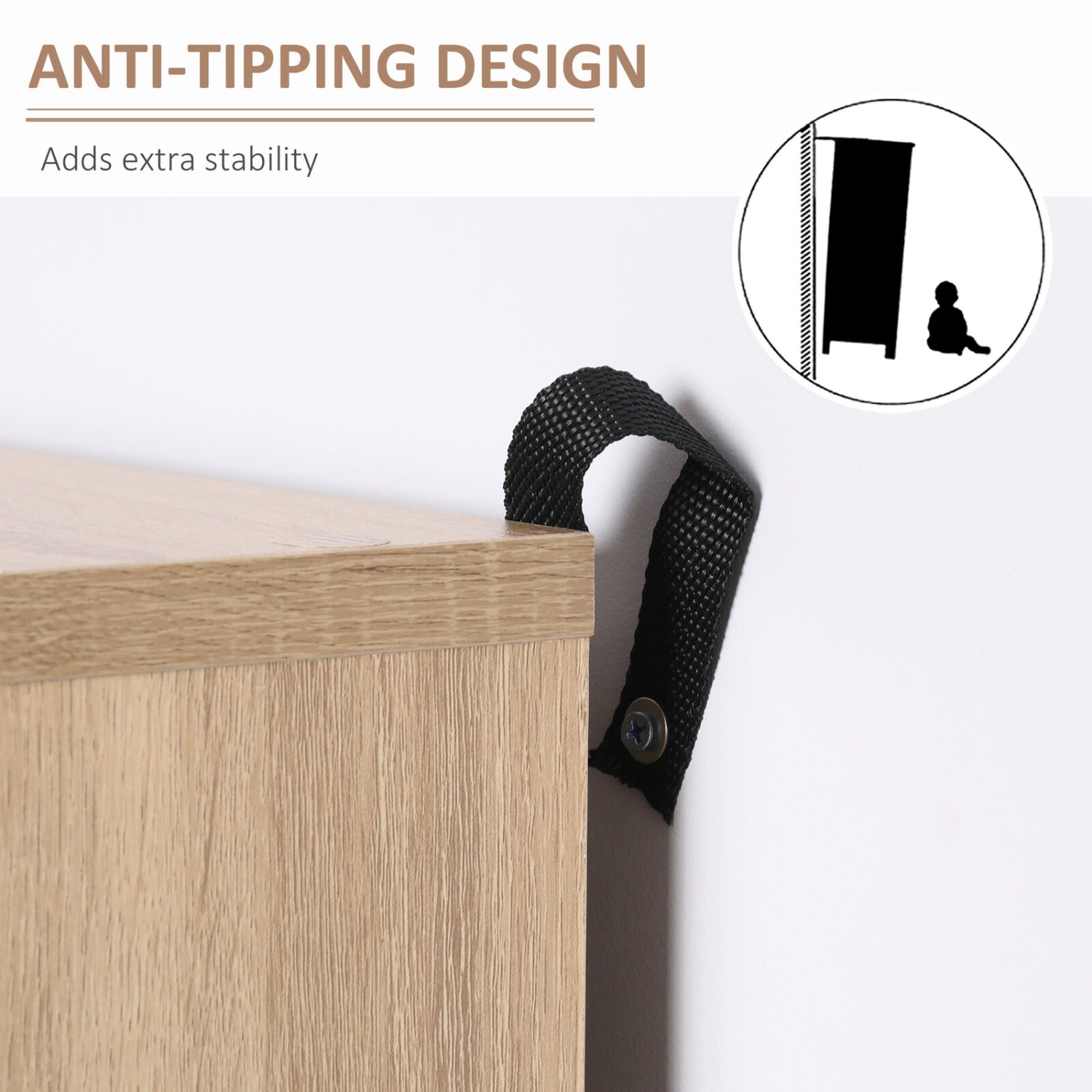 Armoire de rangement autonome à 4 portes de 70 po avec tablettes à 6 niveaux, naturel