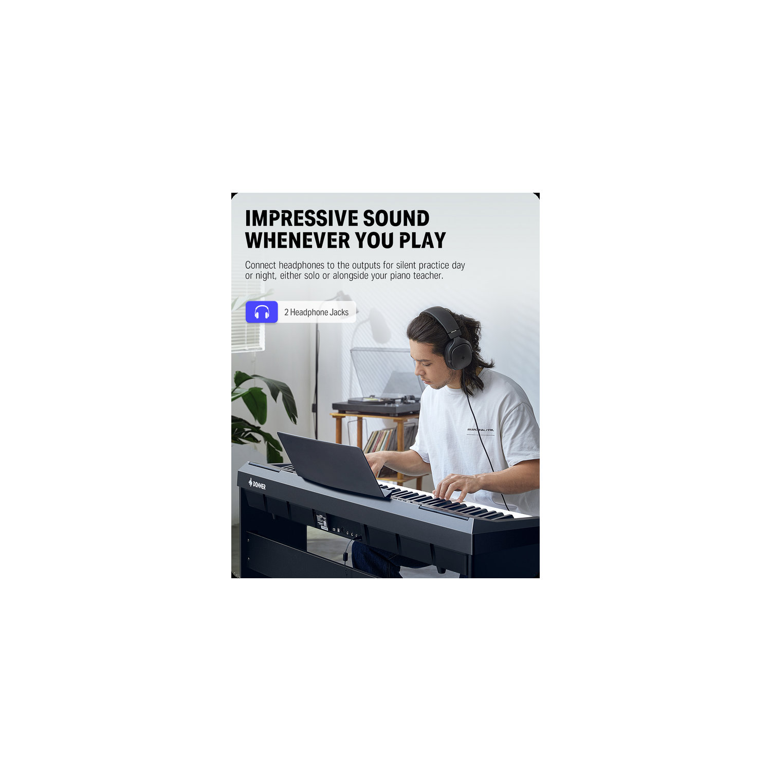 Donner DEP-20 Portable 88 Key Weighted Digital Piano with Furniture Stand & 3 Pedal