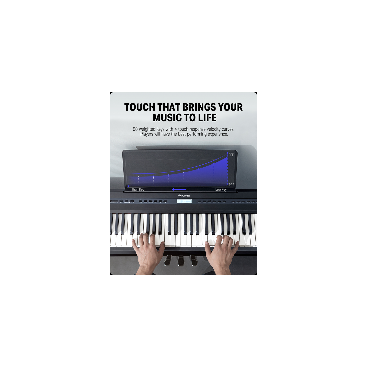 Donner DEP-20 Portable 88 Key Weighted Digital Piano with Furniture Stand & 3 Pedal