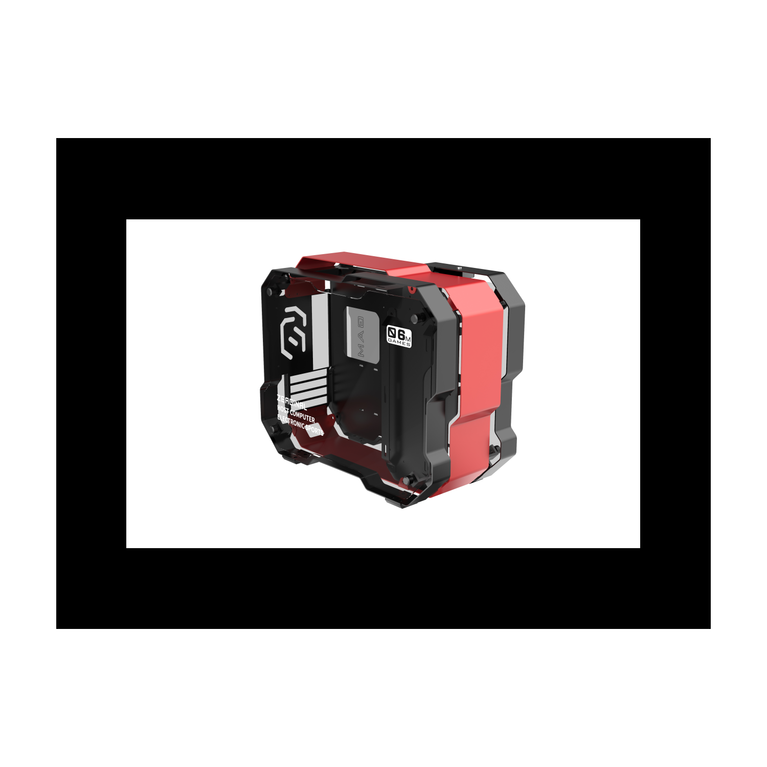 H.E. ZC-06M Tempered Glass Mini Computer Case Support 240mm Radiator Support M-ATX Motherboard USB 3.0 -Red