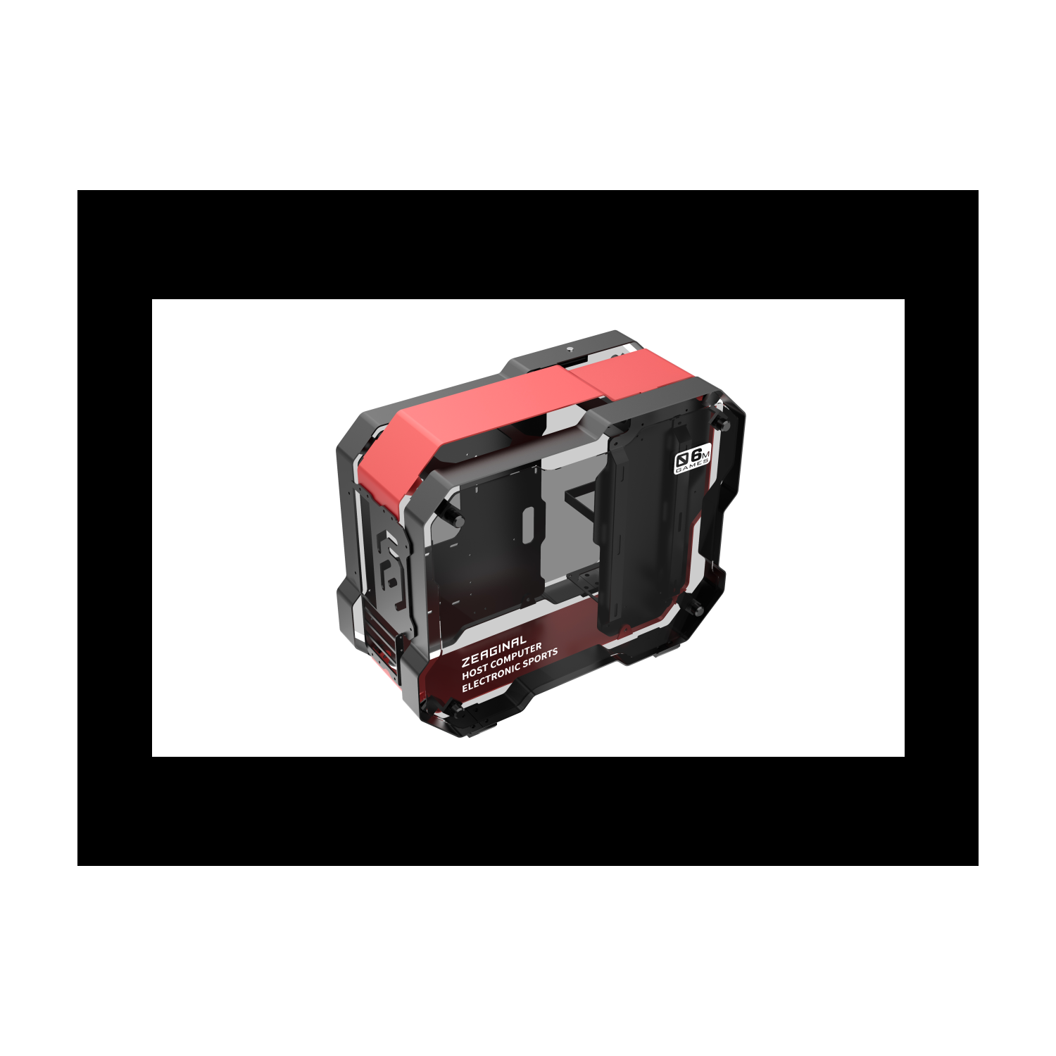 H.E. ZC-06M Tempered Glass Mini Computer Case Support 240mm Radiator Support M-ATX Motherboard USB 3.0 -Red