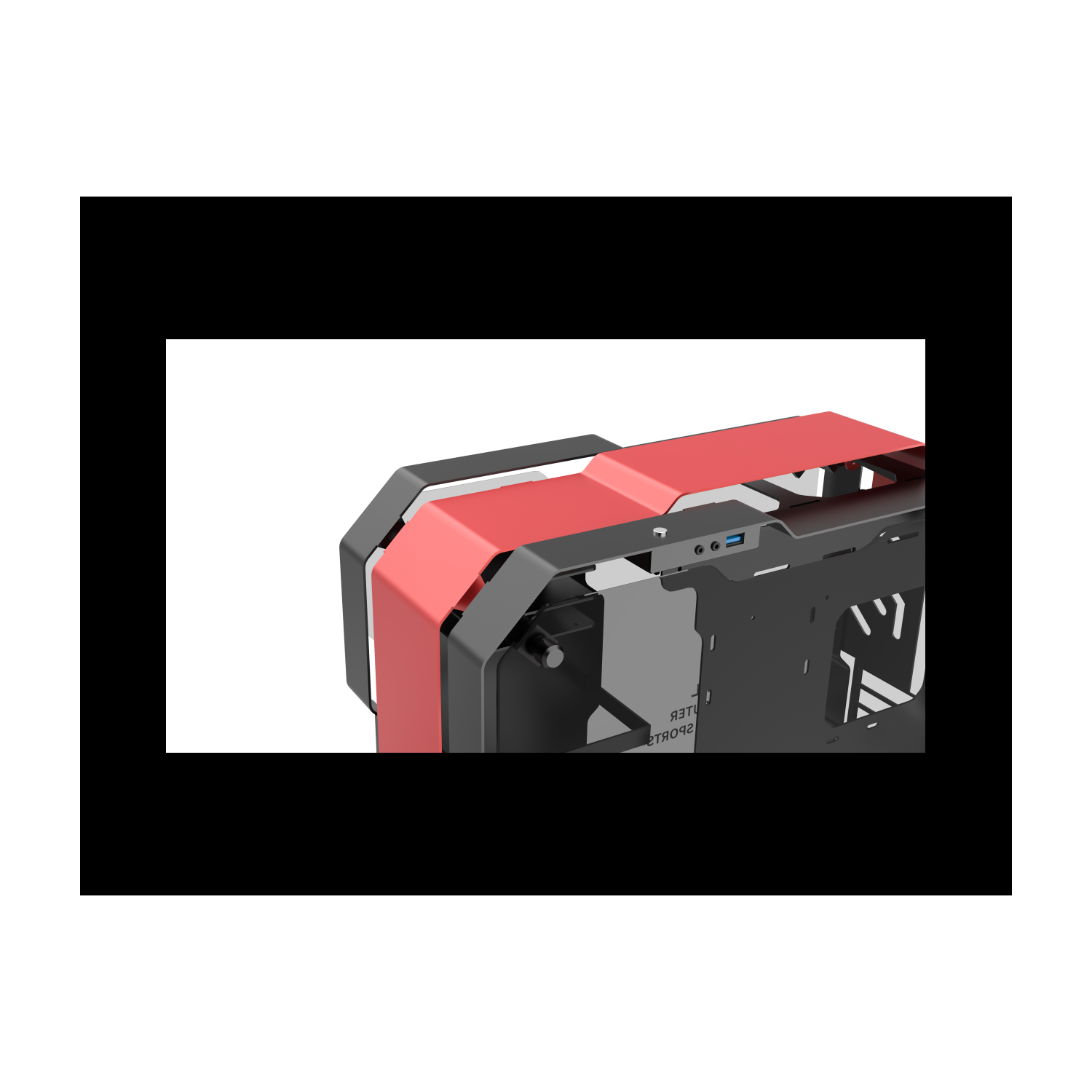 H.E. ZC-06M Tempered Glass Mini Computer Case Support 240mm Radiator Support M-ATX Motherboard USB 3.0 -Red