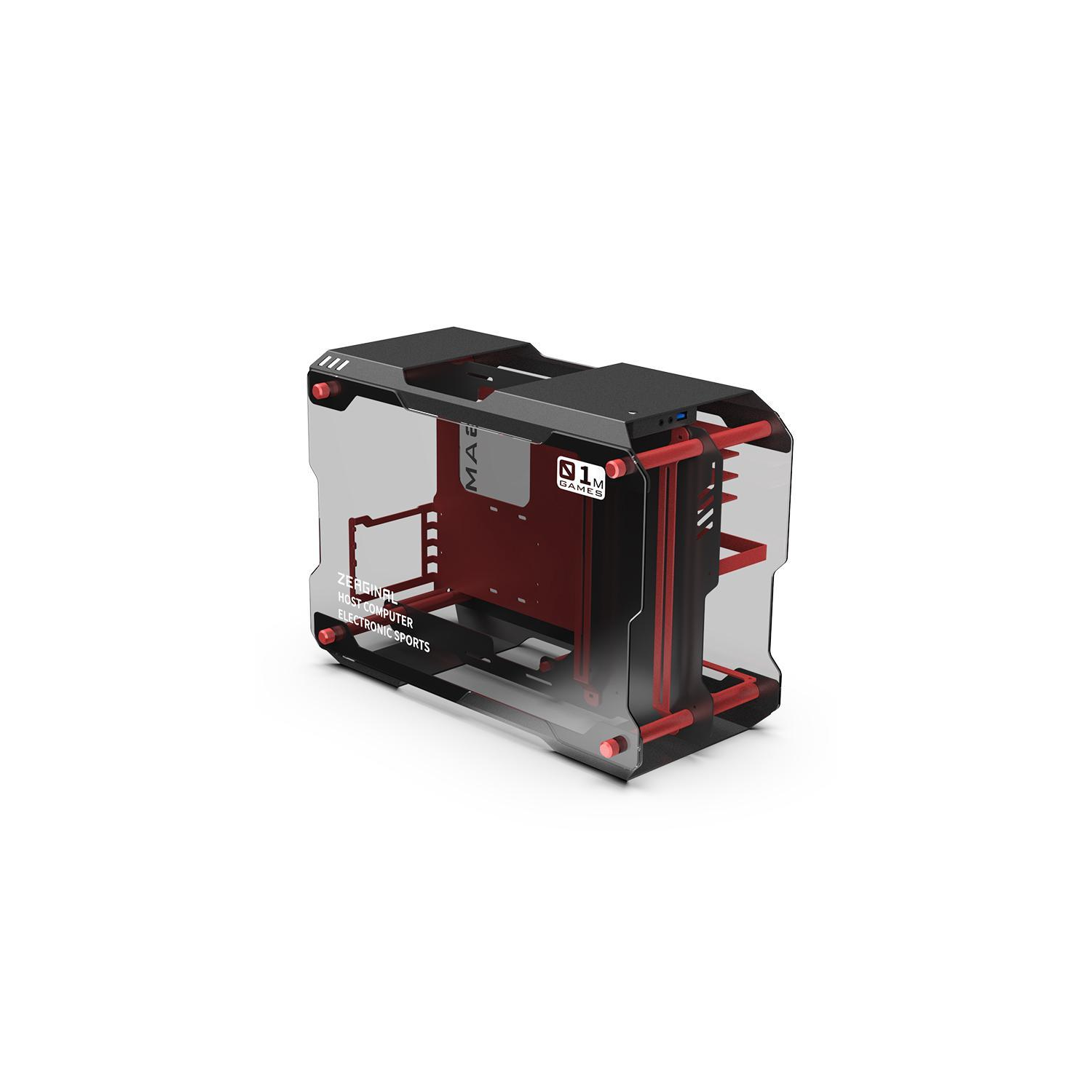 S.E. Mini boîtier d’ordinateur en verre trempé ZC-01M prend en charge les radiateurs 120 mm/240 mm, prend en charge la carte mère M-ATX/ITX USB 3.0 -