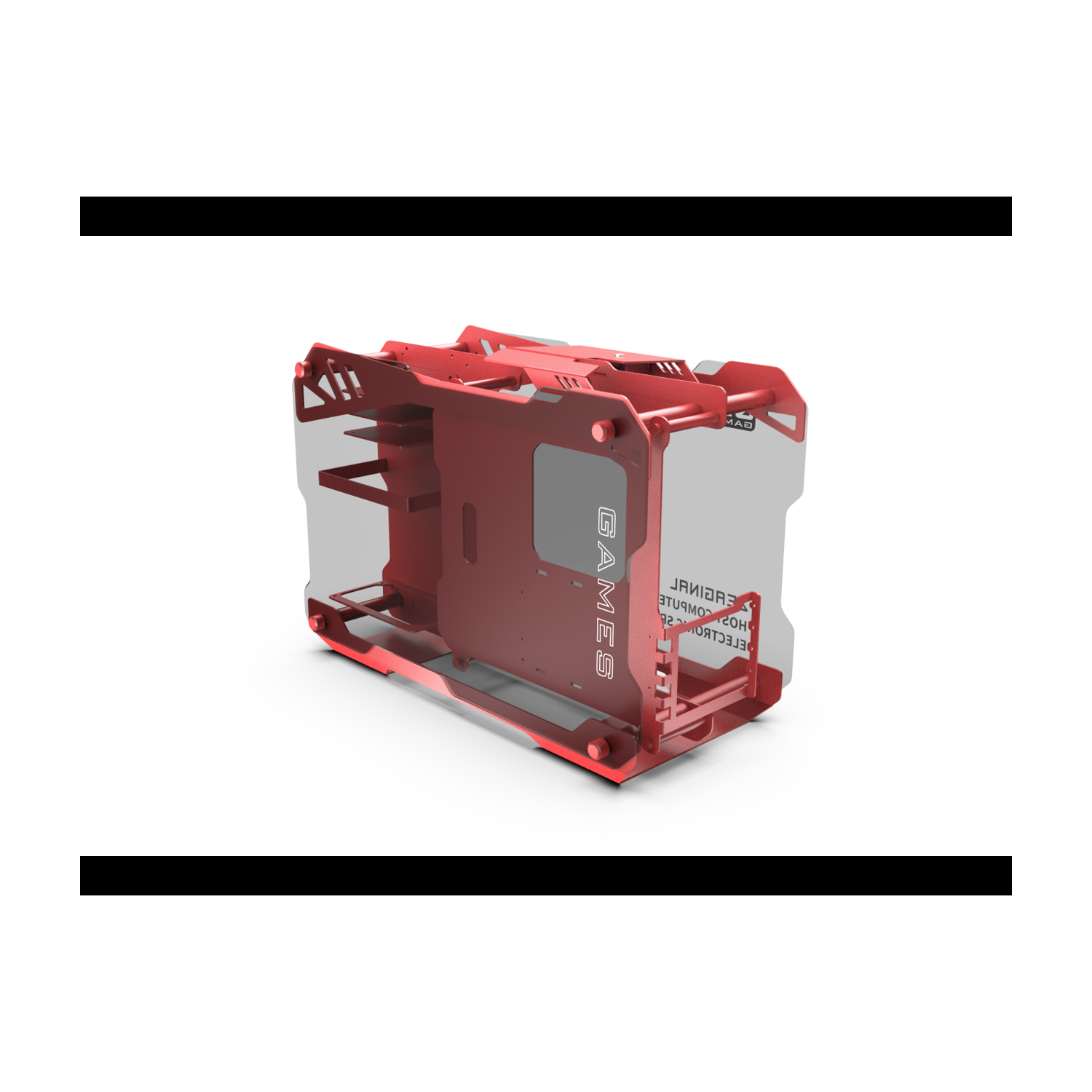 H.E. ZC-02M Tempered Glass Mini Computer Case Support 240mm Radiator Support M-ATX Motherboard USB 3.0 -Red
