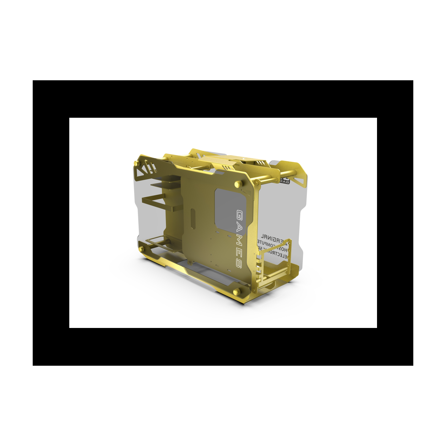 H.E. ZC-02M Tempered Glass Mini Computer Case Support 240mm Radiator Support M-ATX Motherboard USB 3.0 -Yellow