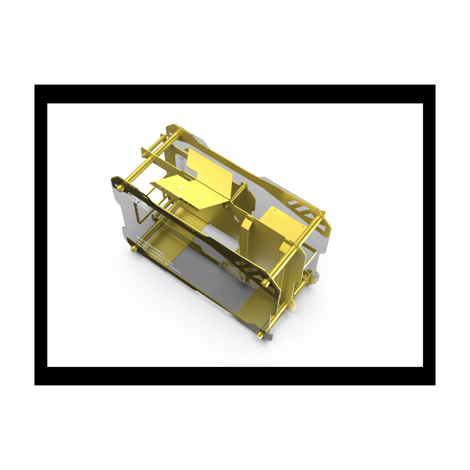 H.E. ZC-02M Tempered Glass Mini Computer Case Support 240mm Radiator Support M-ATX Motherboard USB 3.0 -Yellow