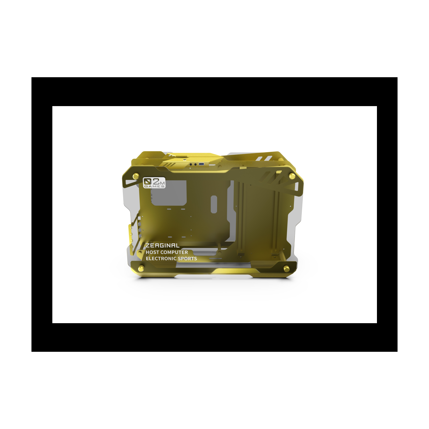 H.E. ZC-02M Tempered Glass Mini Computer Case Support 240mm Radiator Support M-ATX Motherboard USB 3.0 -Yellow