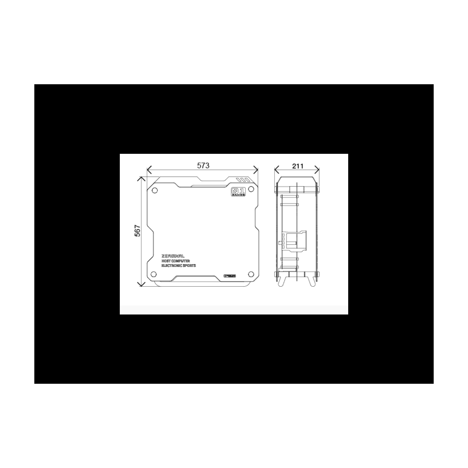 H.E. ZC-01 Blueberry Vanity Computer Case Support 360mm Radiator Support ATX Motherboard Tempered Glass -Blue