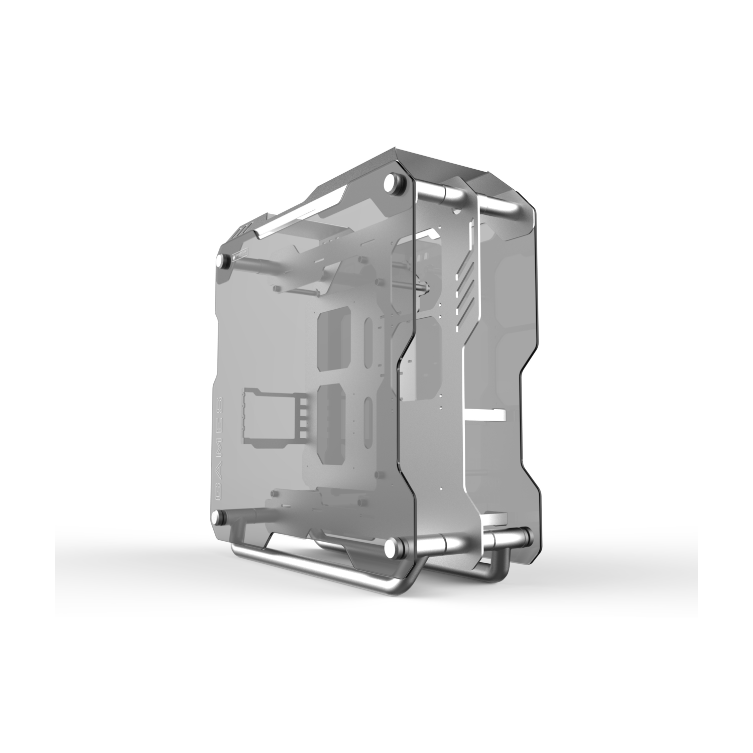 H.E. ZC-01Tempered Glass Computer Case Support 360mm Radiator Support ATX Motherboard -Silver
