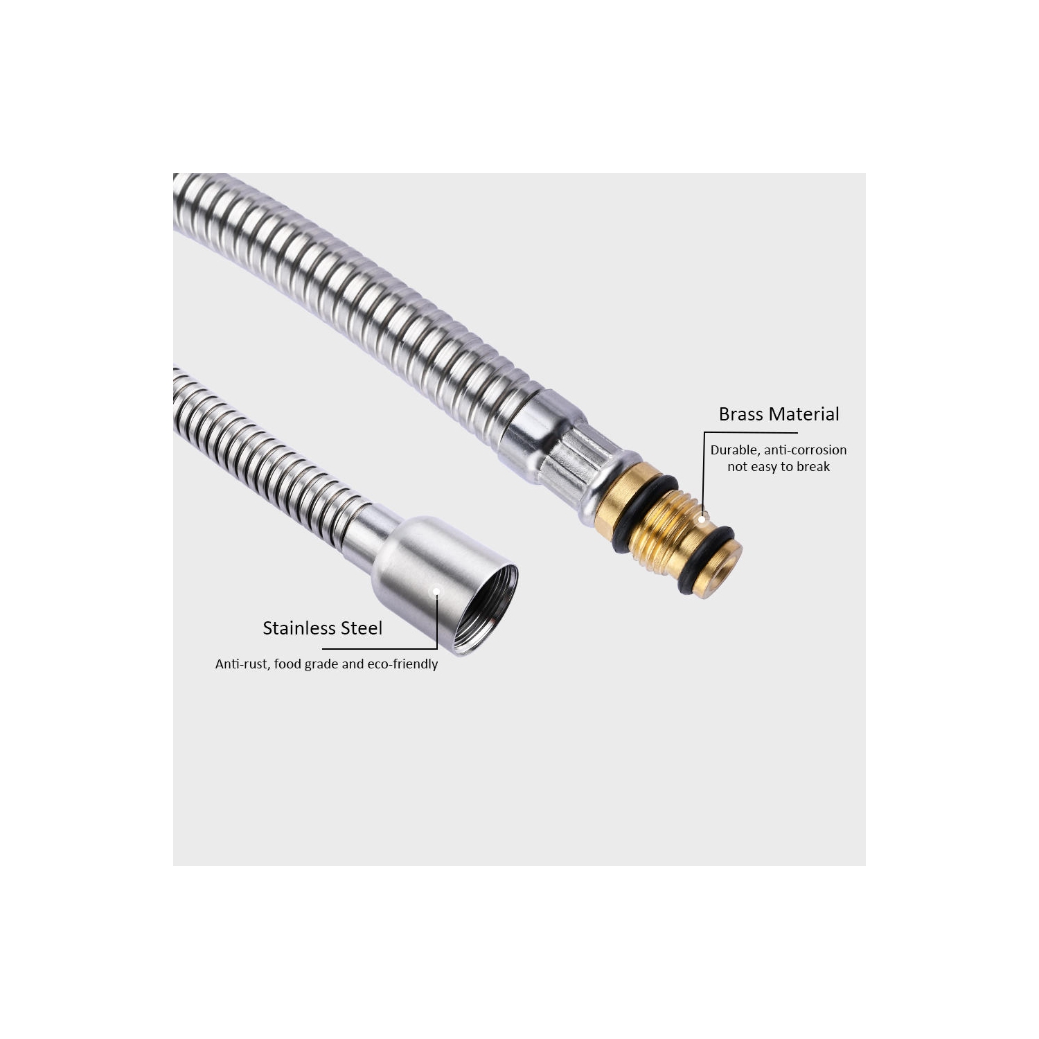 Tuyau de rechange pour robinet de cuisine à tirette de 59 pouces avec station d'accueil en acier inoxydable pour LVB-FC-2H07S-BN- LIVINGbasics®