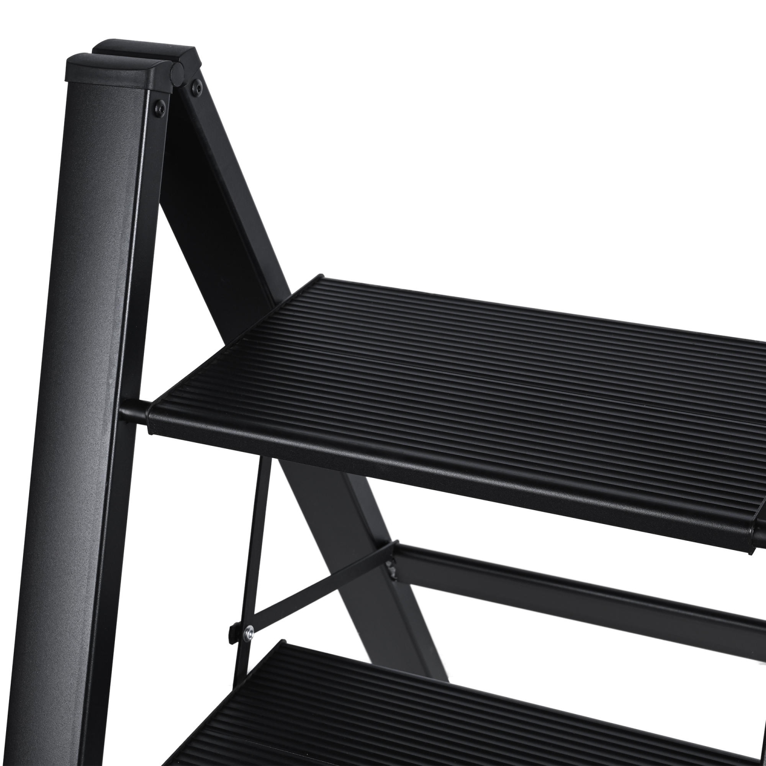 Lightweight Folding 3 Step Ladder 330lbs Loading, Aluminum Step Stool for Home Kitchen Office Garden Household