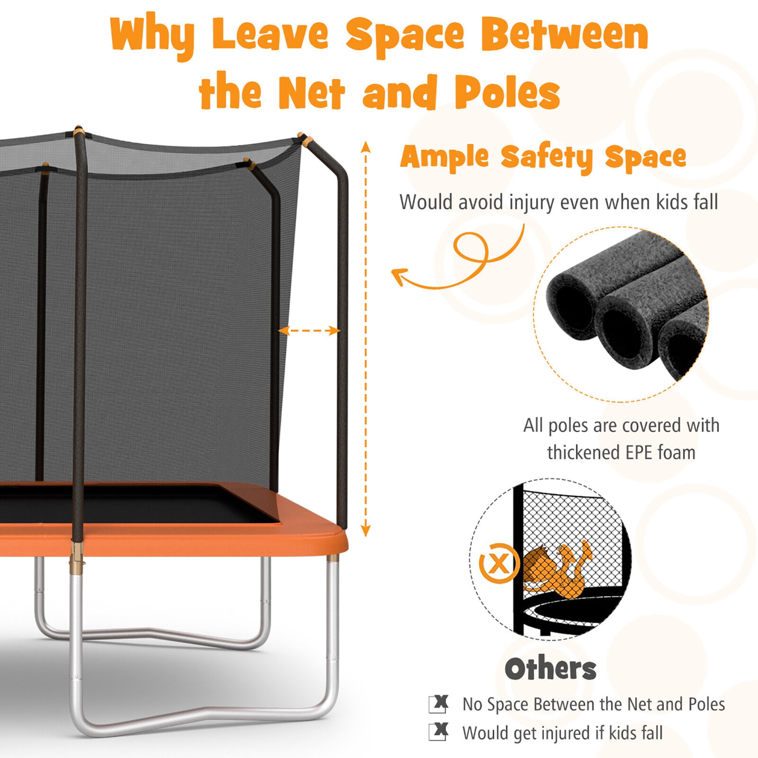 Gymax 8 x 14 FT Rectangular Recreational Trampoline W/ Safety Enclosure Net Ladder Outdoor