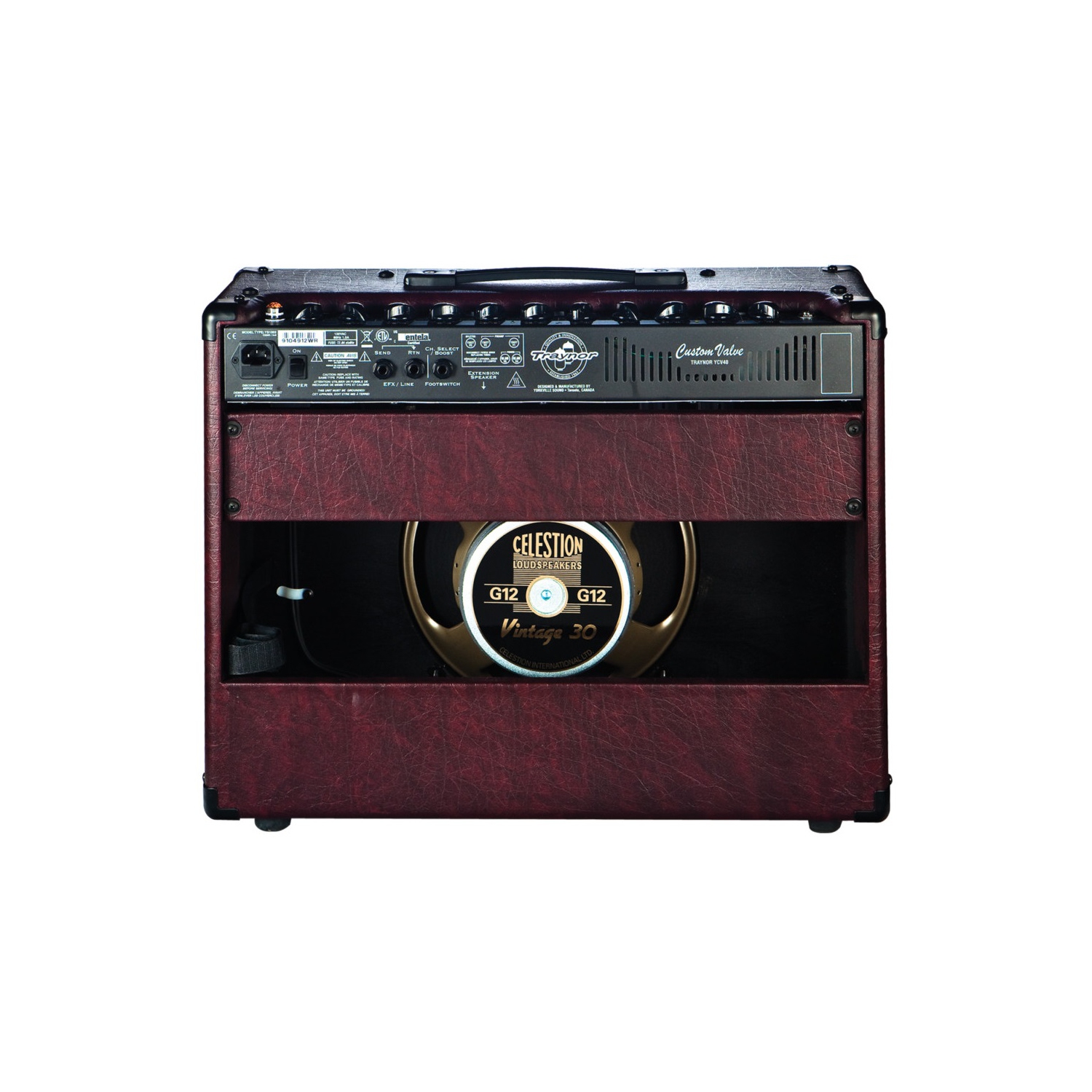 Traynor Custom Valve 40 Watt All-Tube 1x12 Guitar Combo Amp - Wine Red