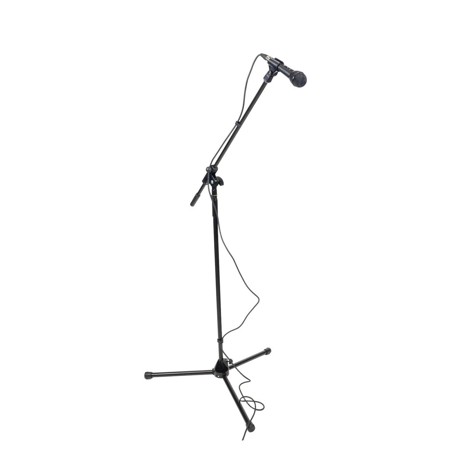 Apex Economy Dynamic Hand Held Microphone Package with Cable, Stand and Clip