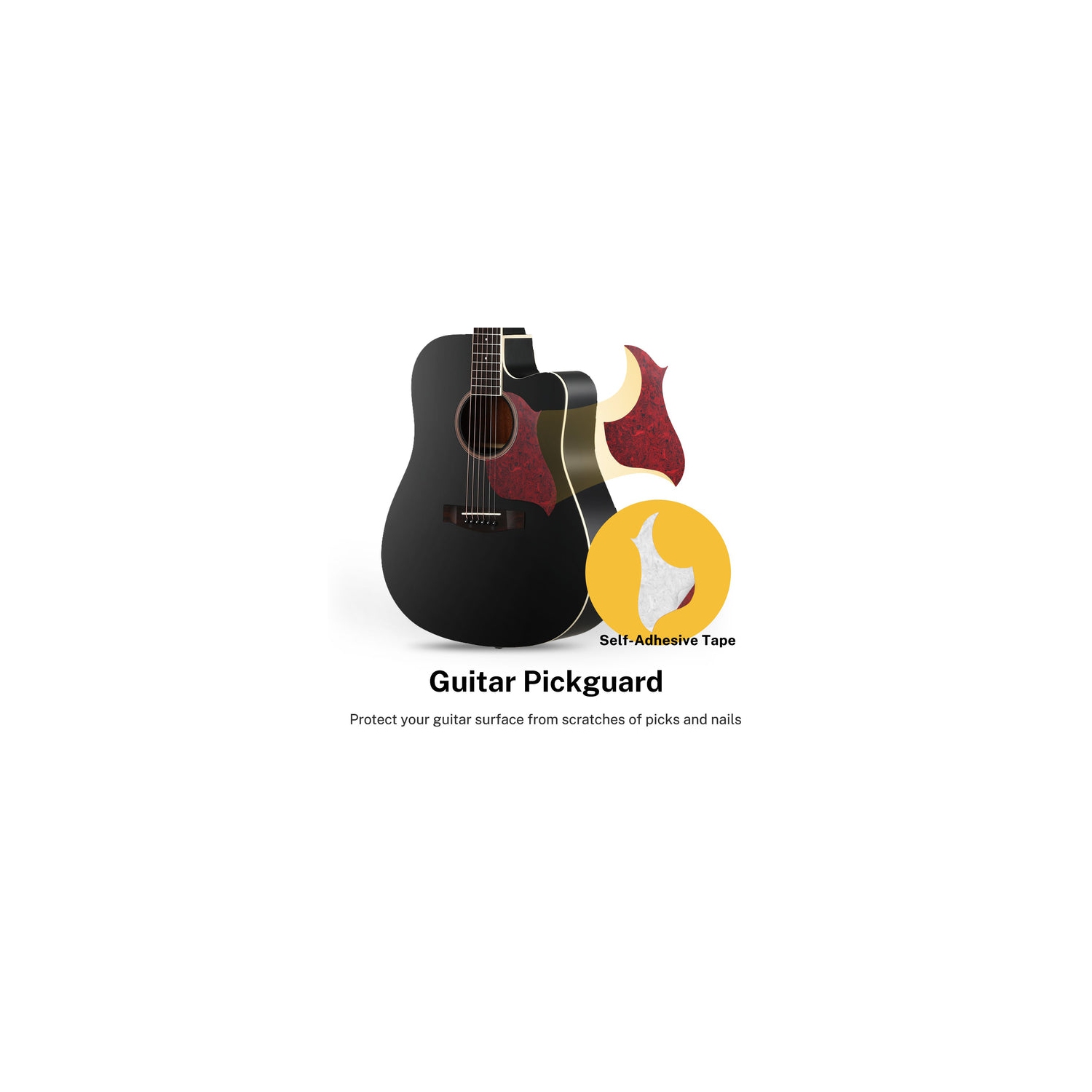Donner DAD-160CD Cutaway 41-Inch Full Size Acoustic Guitar Beginner Kit, Right Handed, Black