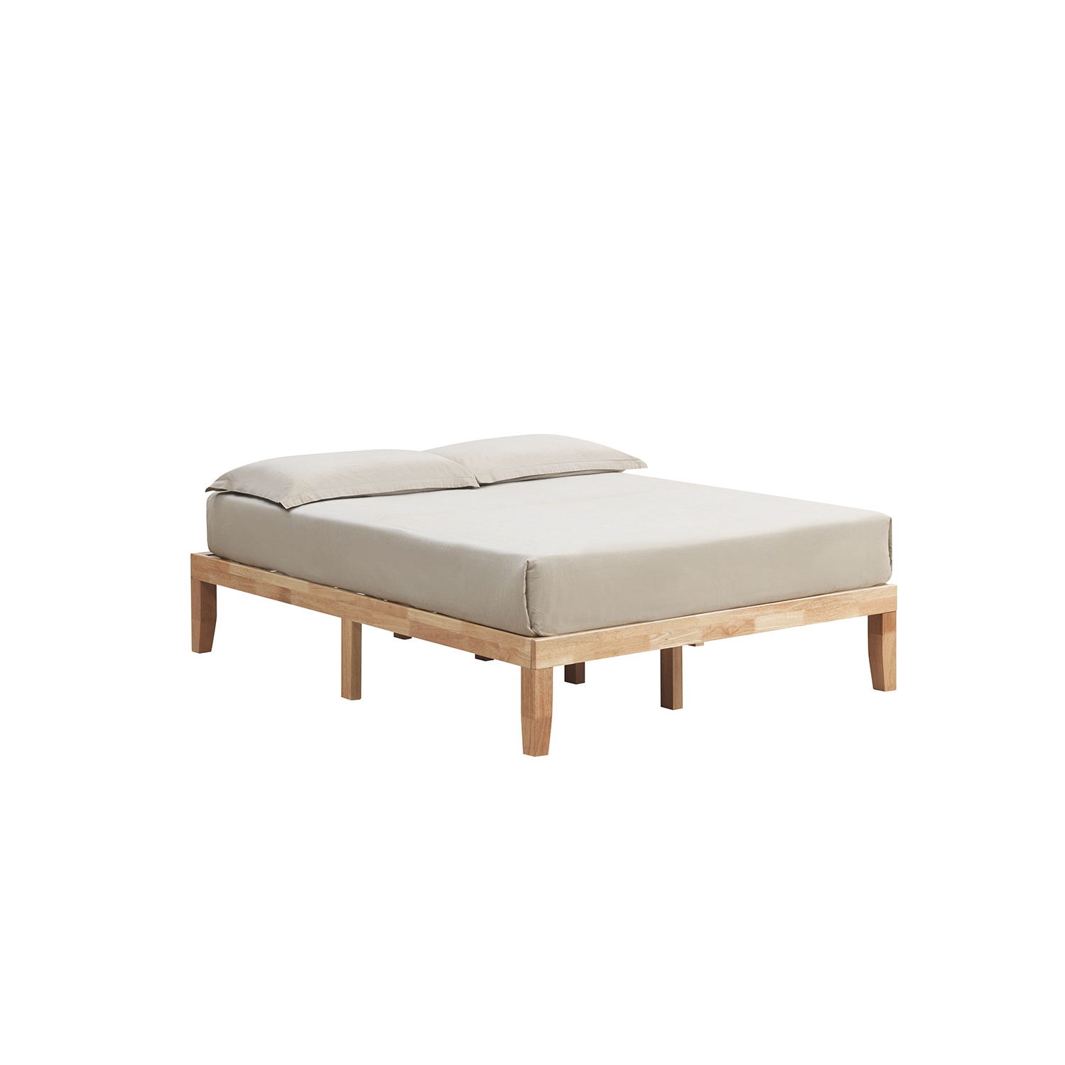 Costway Queen Size 14'' Wooden Bed Frame Mattress Platform Wood Slats Support