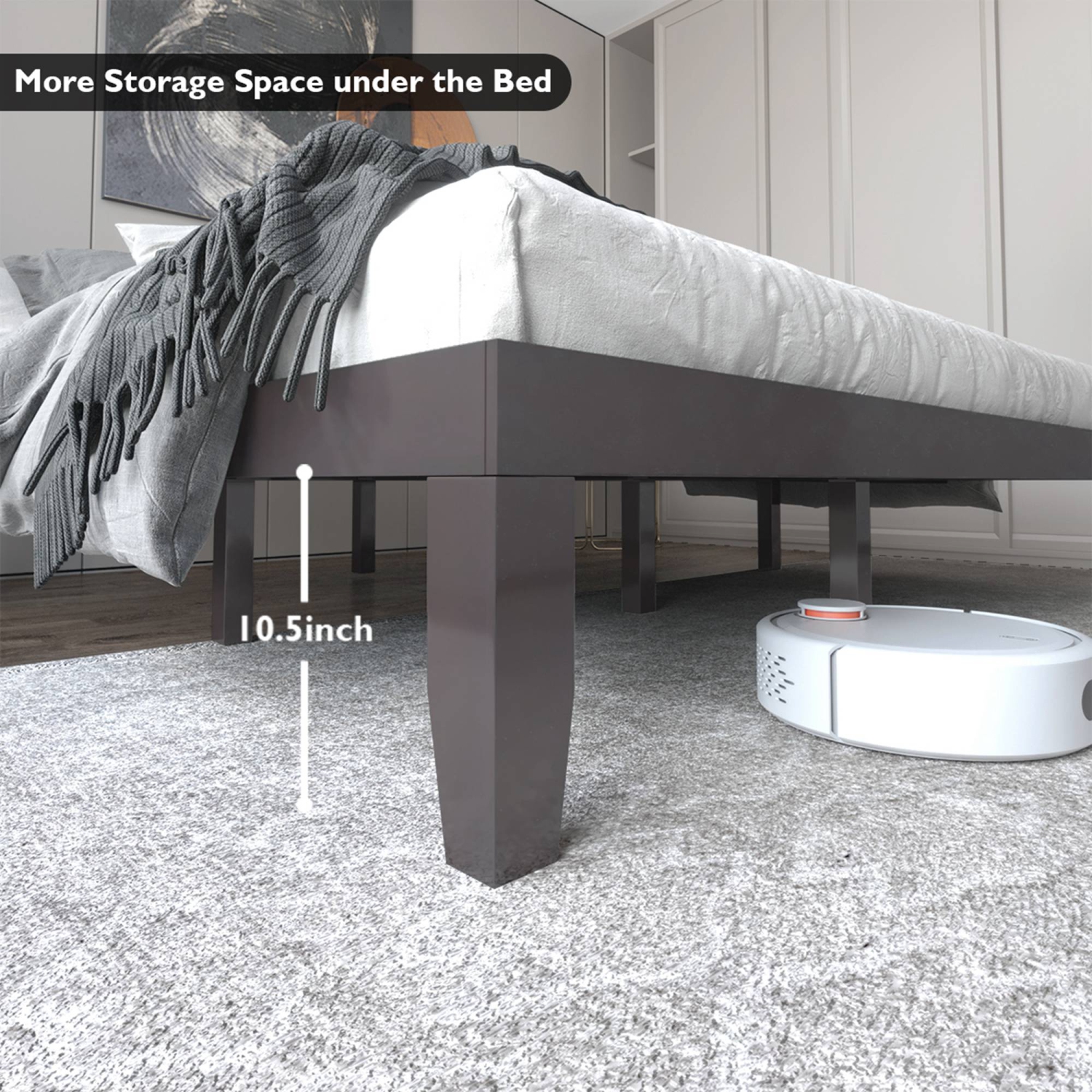 Costway King Size 14'' Wooden Bed Frame Mattress Platform Wood Slats Support