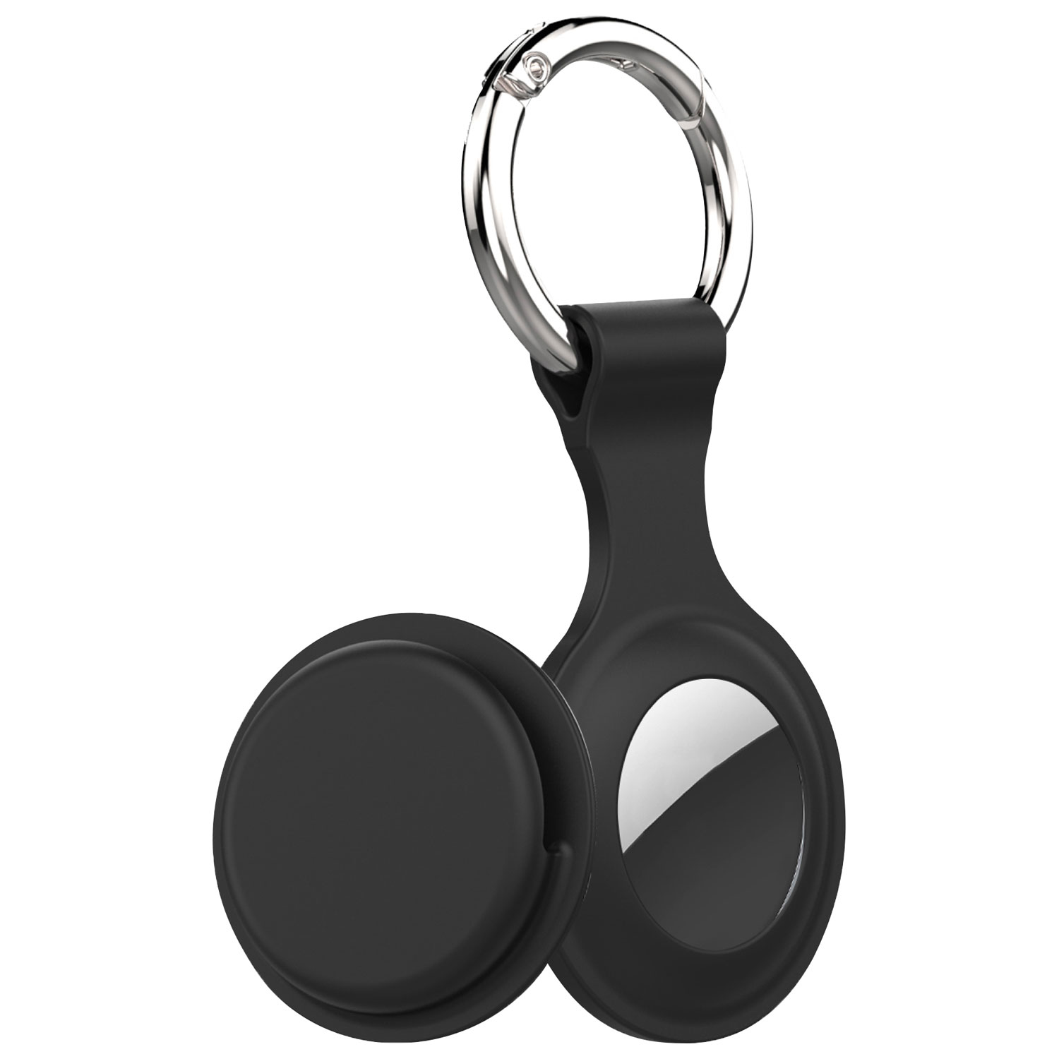 Porte-clé en silicone 2-en-1 de LBT pour AirTag - Noir