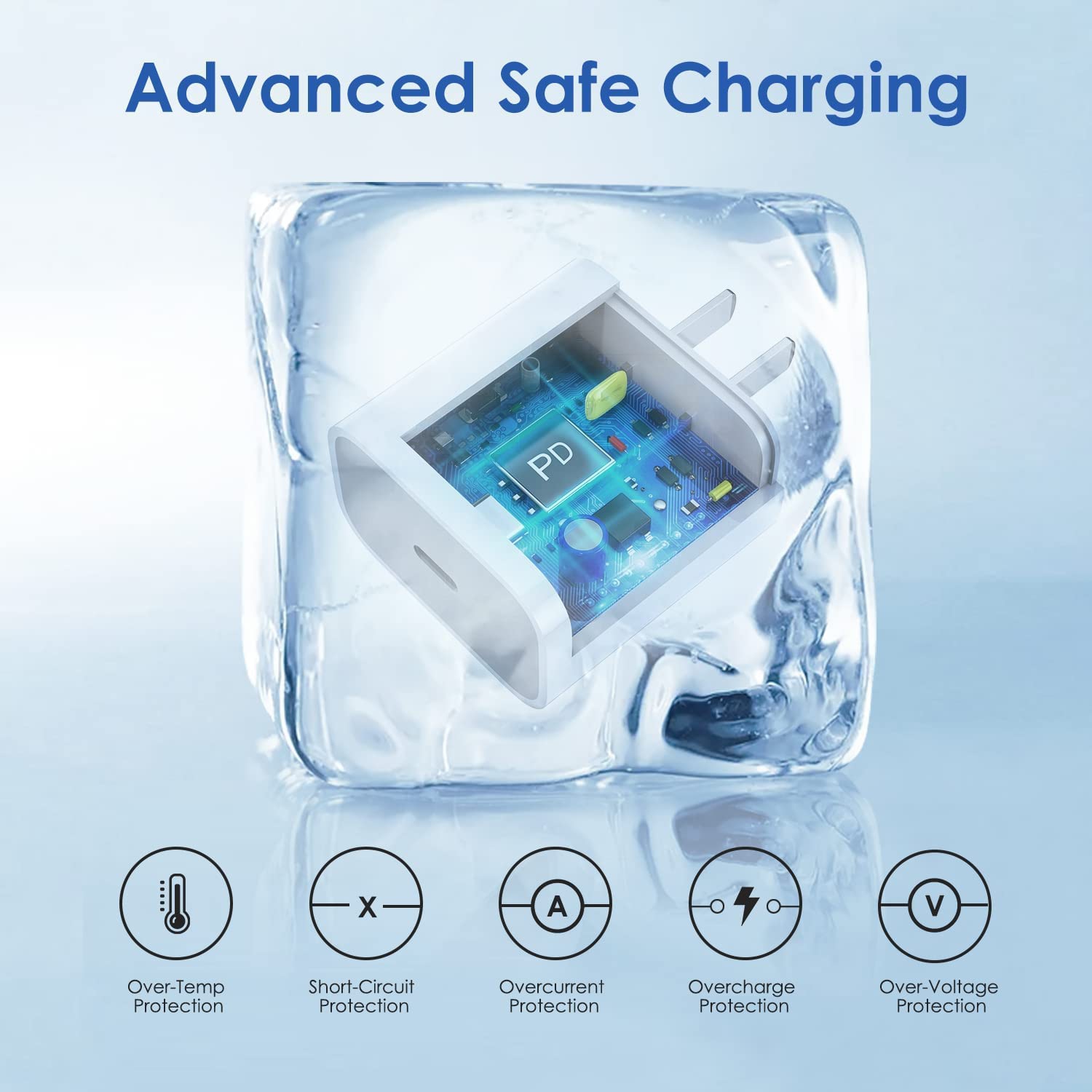 TEDLIN Chargeur rapide pour iPhone 20 W de type C PD avec câble de 2 m compatible avec iPhone iPad AirPods