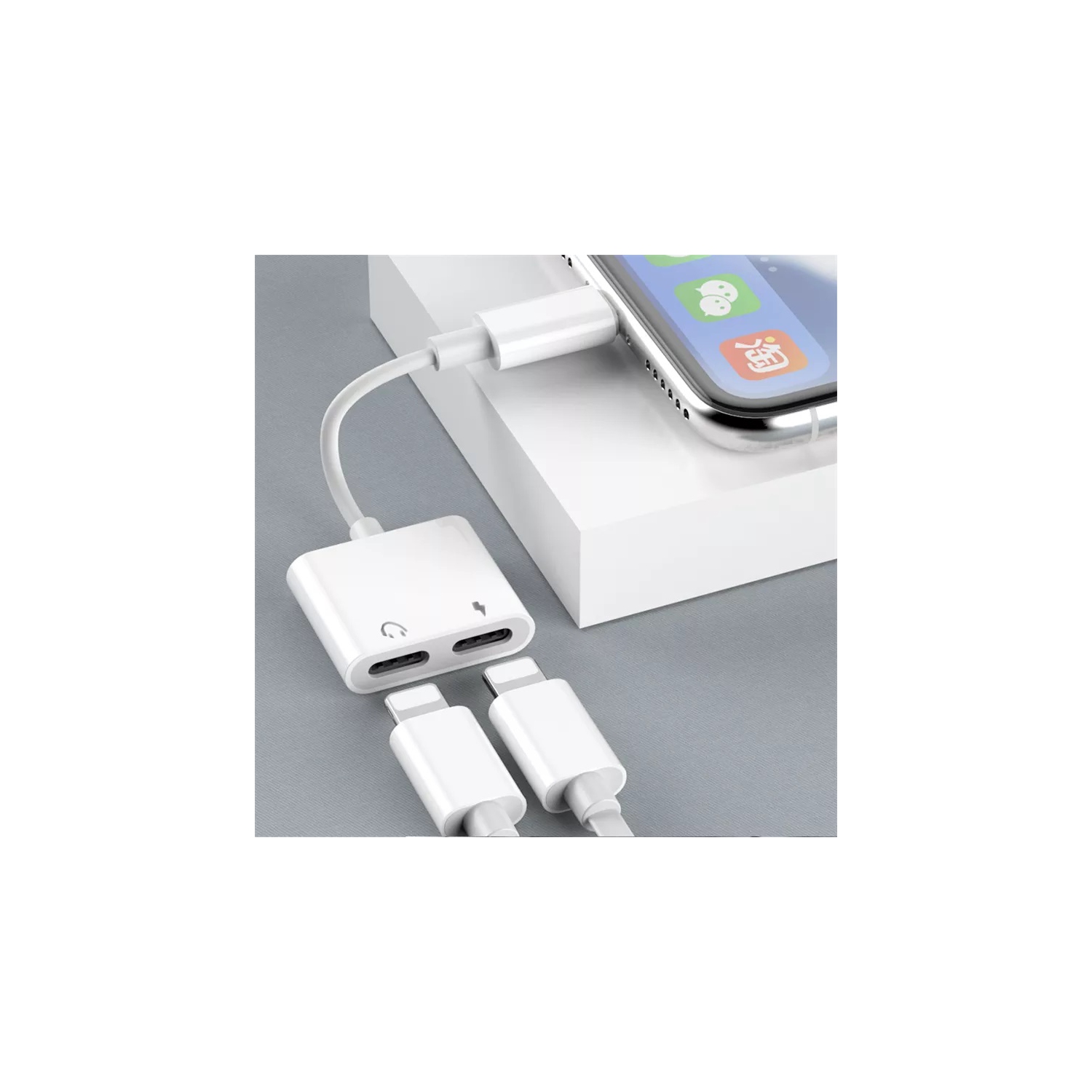 TEDLIN 2 in 1 Dual Lightning Headphone Jack Adapter Splitter with Audio & Charge for iPhone