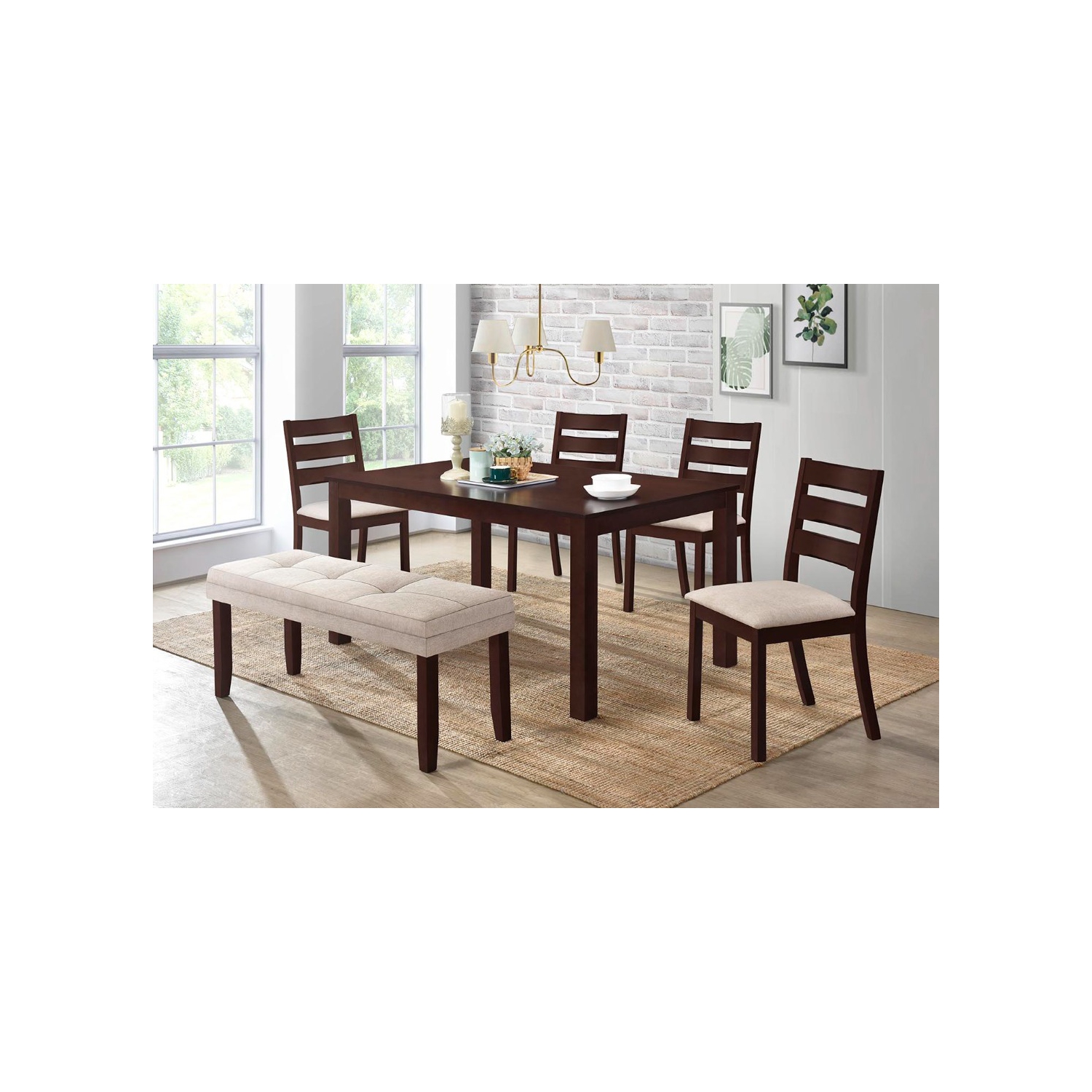 Aerys Bostin Solid wood Dining Chairs in Cappuccino