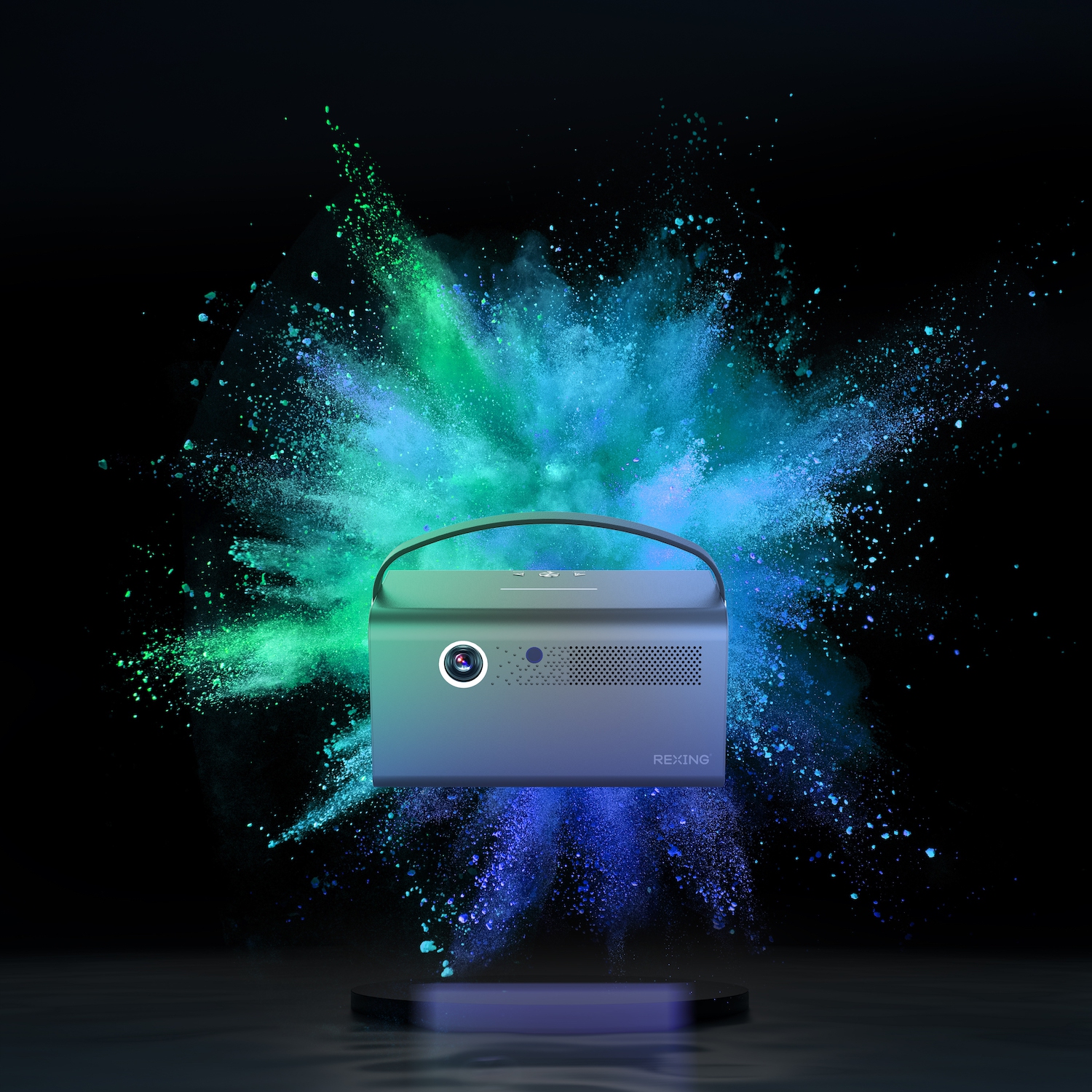 Rexing PV7 Pro Smart DLP Projector 600ANSI with 3D Projection, Wi-Fi, Bluetooth - Gray