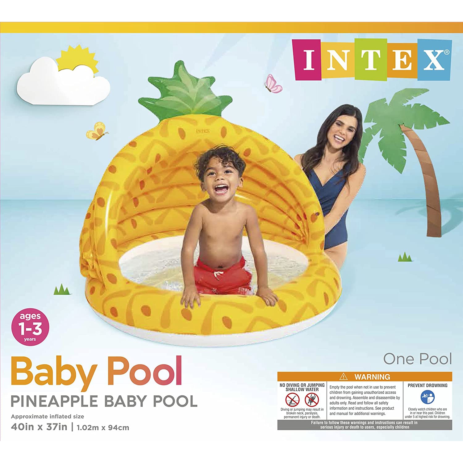 Intex Pineapple Baby Pool 40in x 37in Best Buy Canada