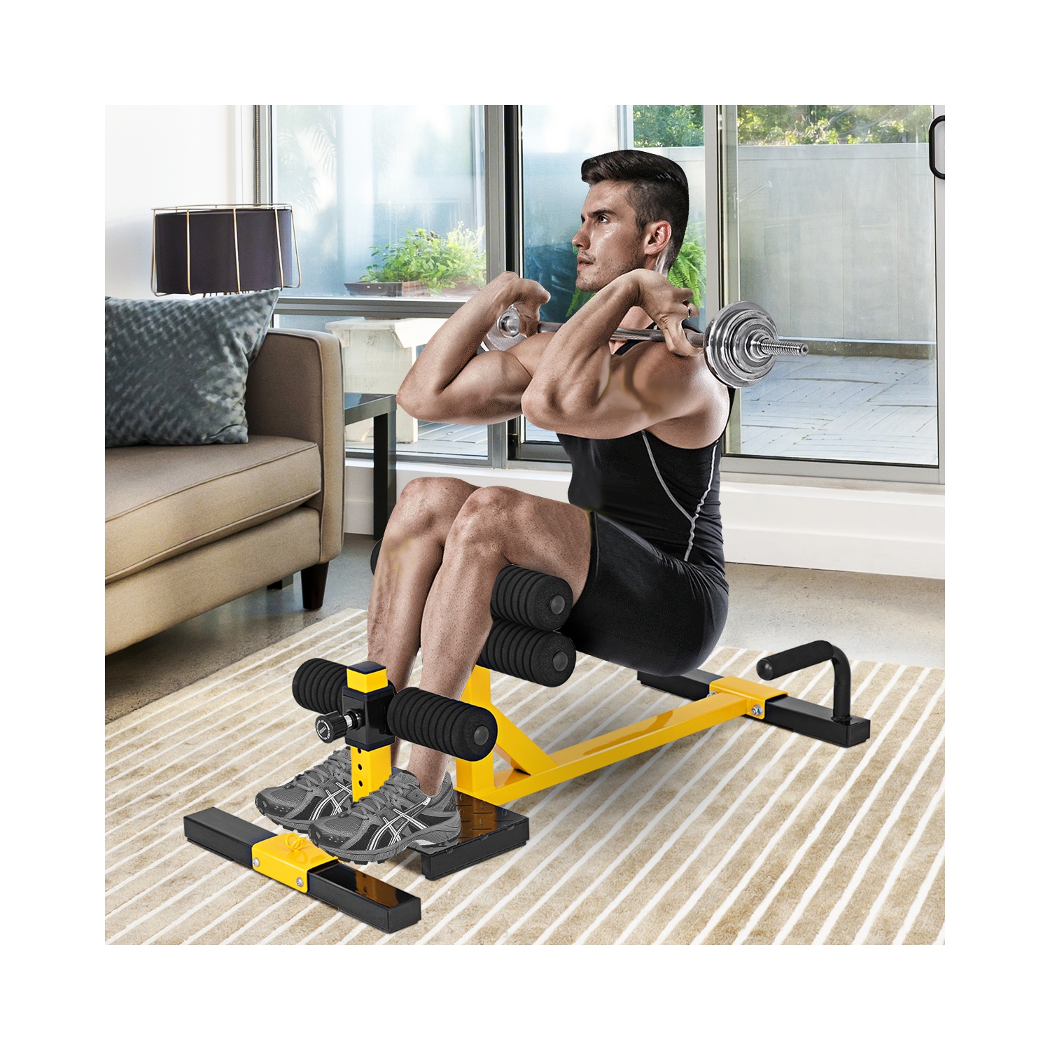 3-in-1 Sissy Squat Ab Workout Home Gym Sit-up Machine