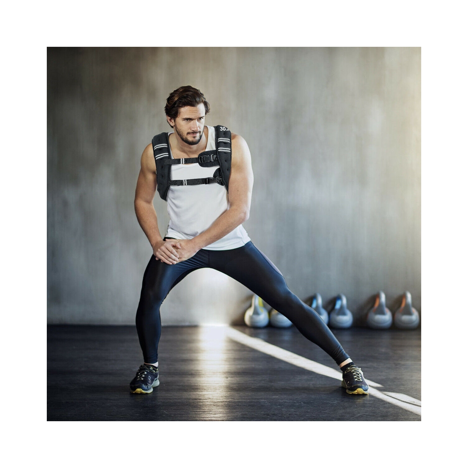 30LBS Workout Weighted Vest with Mesh Bag Adjustable Buckle