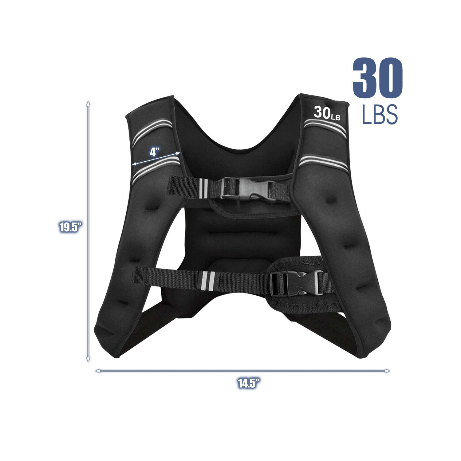 30LBS Workout Weighted Vest with Mesh Bag Adjustable Buckle