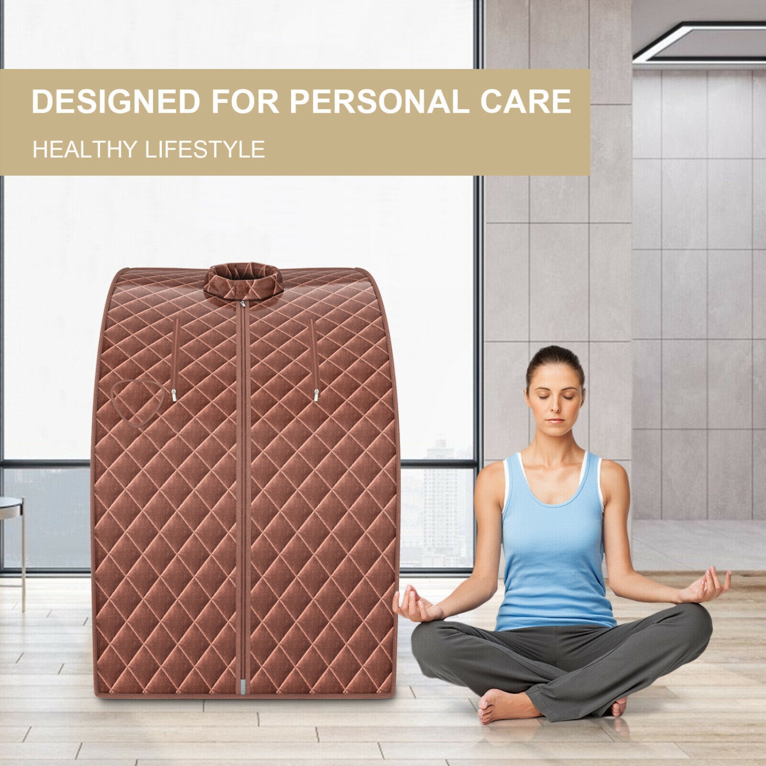 Portable Personal Steam Sauna with 3L Steamer and Fold-able Chair for Home Use