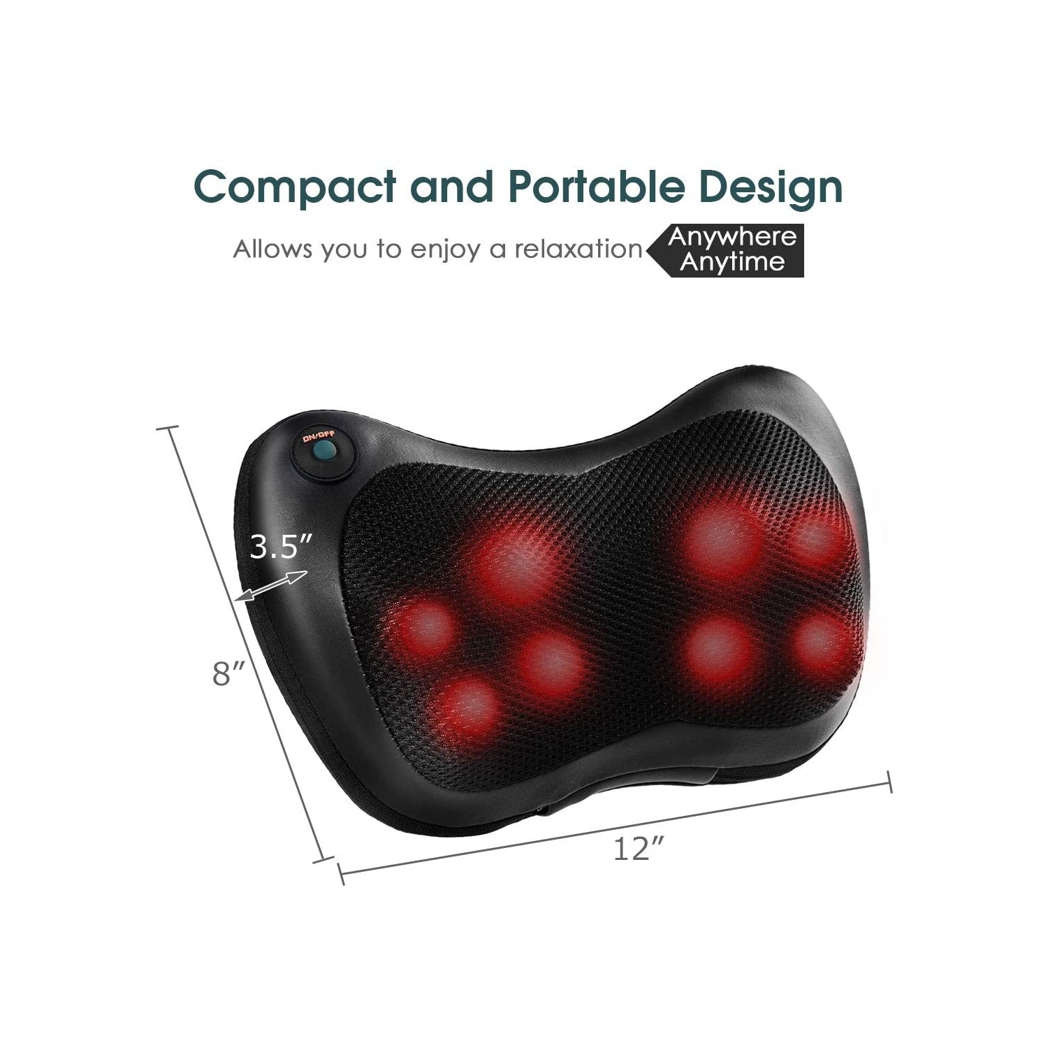 Siège de massage shiatsu avec pétrissage profond en chaleur pour le cou et le dos des épaules